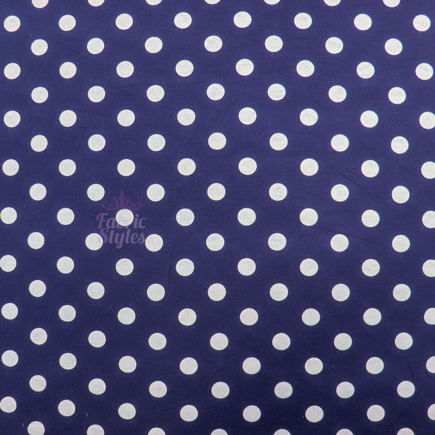 14mm Navy Polka Dot Viscose Elastane