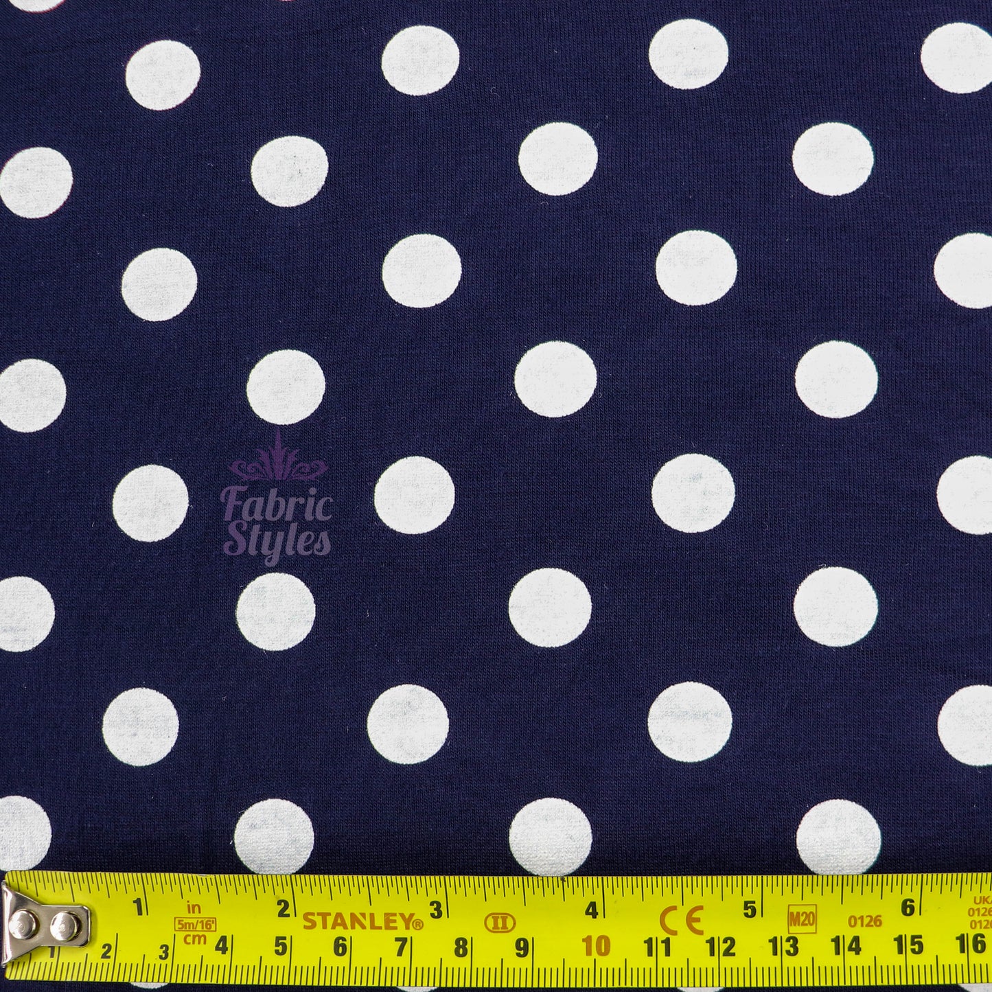 14mm Navy Polka Dot Viscose Elastane