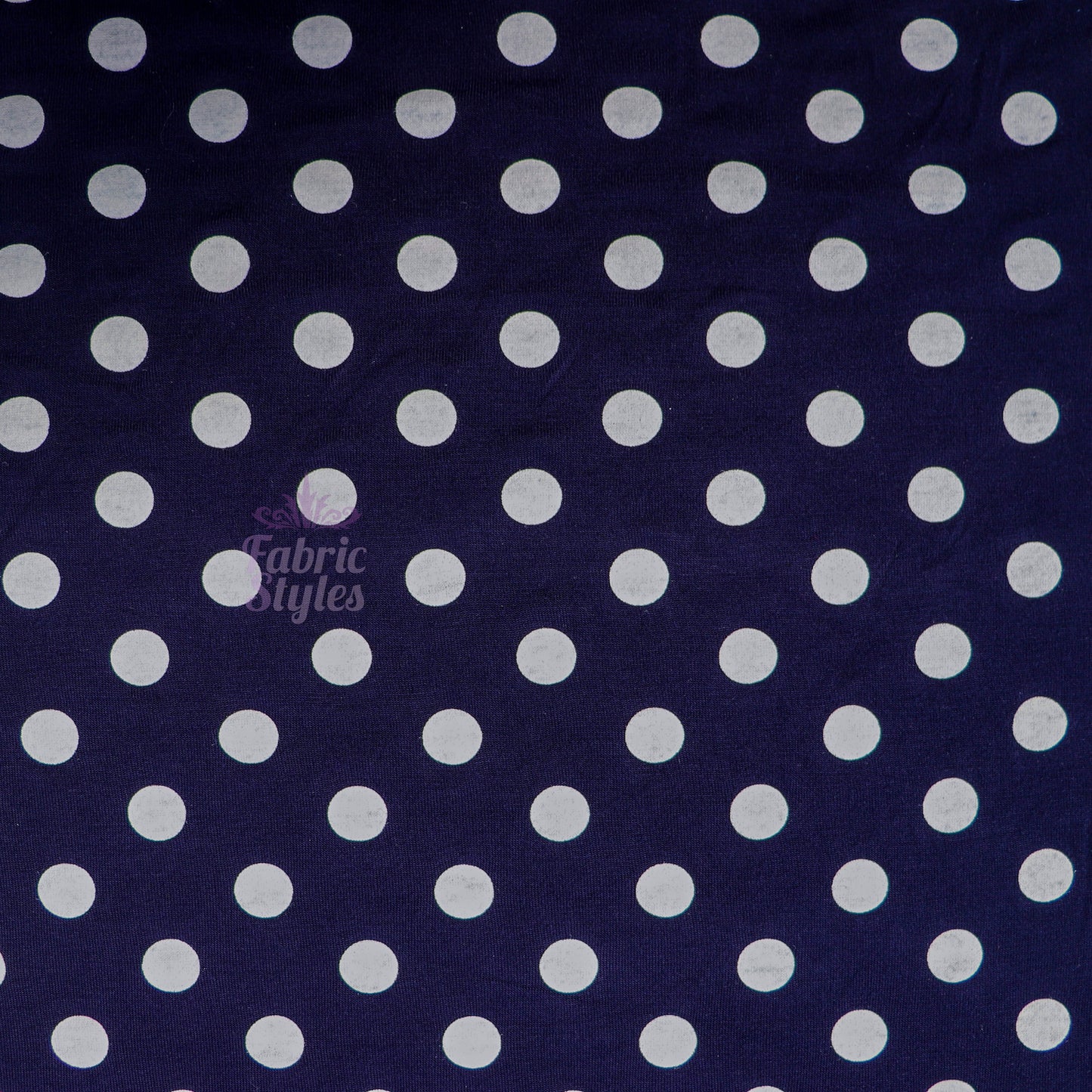 14mm Navy Polka Dot Viscose Elastane