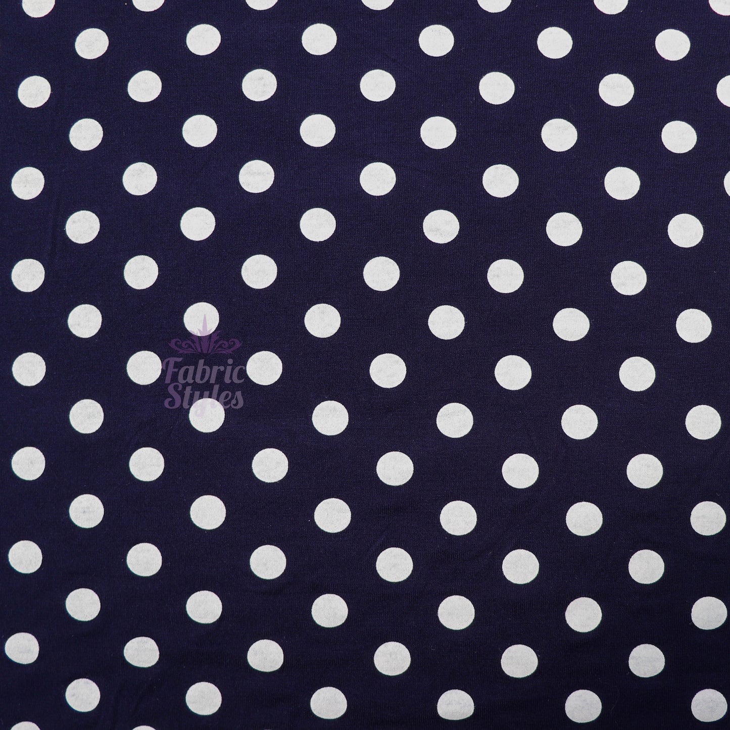 14mm Navy Polka Dot Viscose Elastane