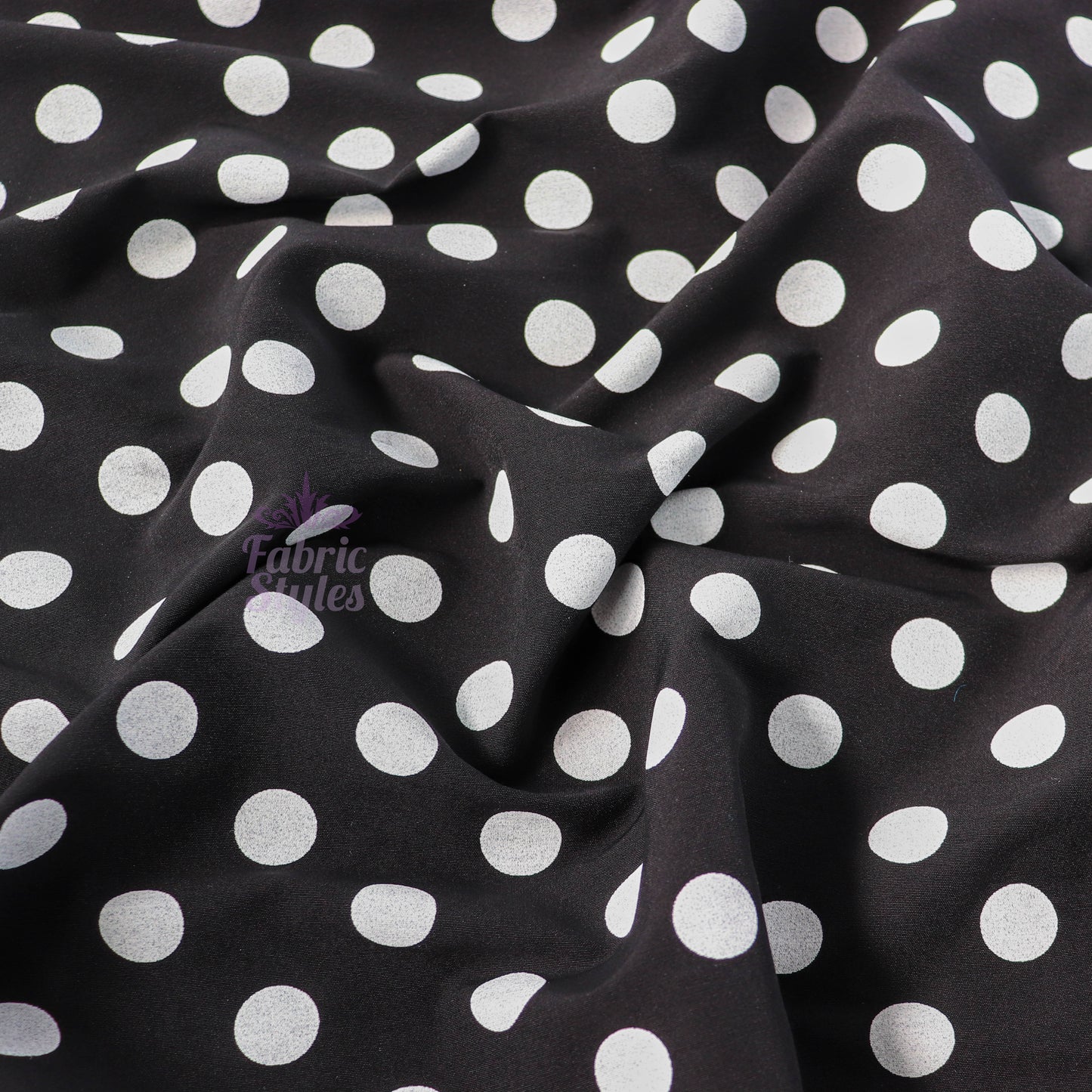 18mm Black and White Polka Dot Viscose Elastane