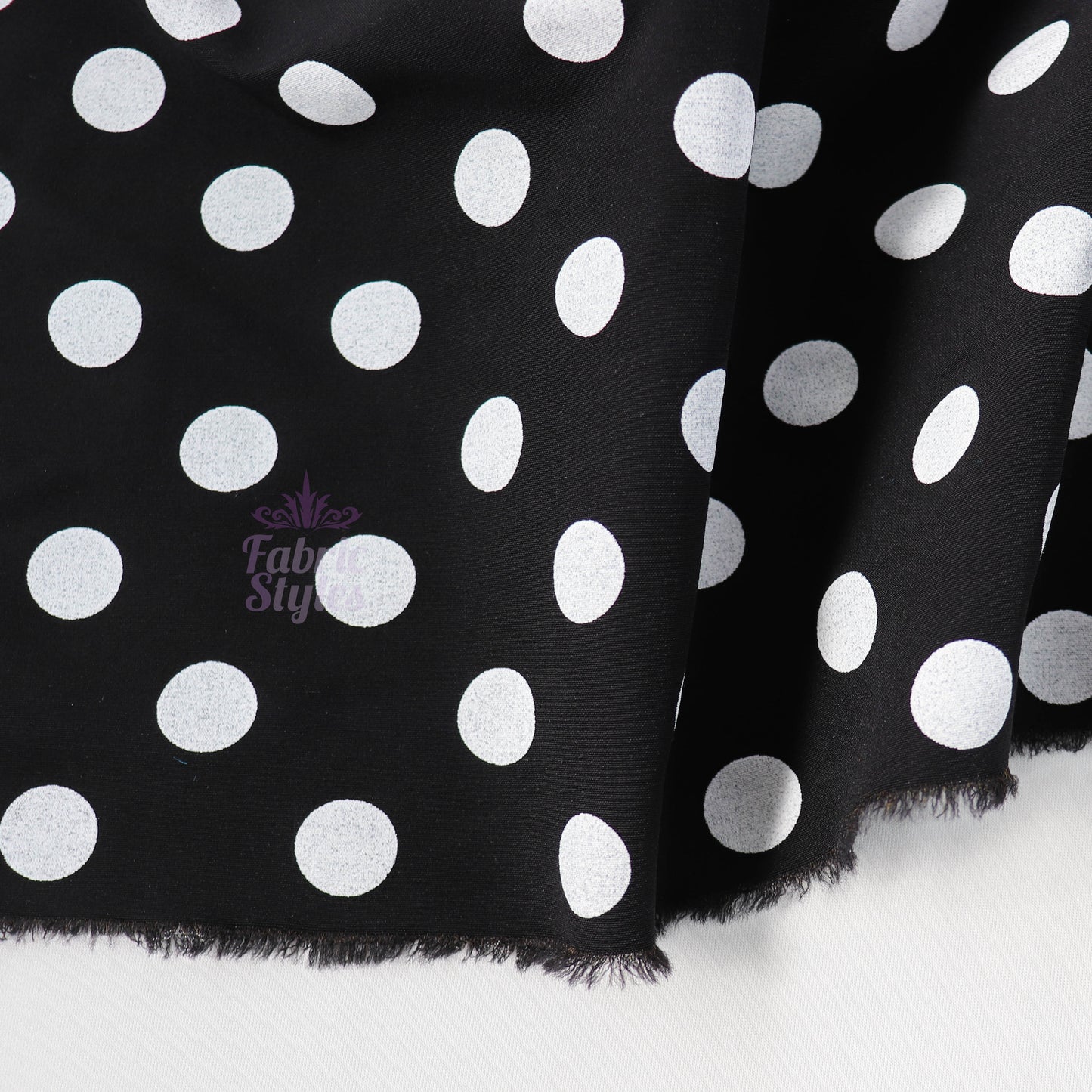 18mm Black and White Polka Dot Viscose Elastane