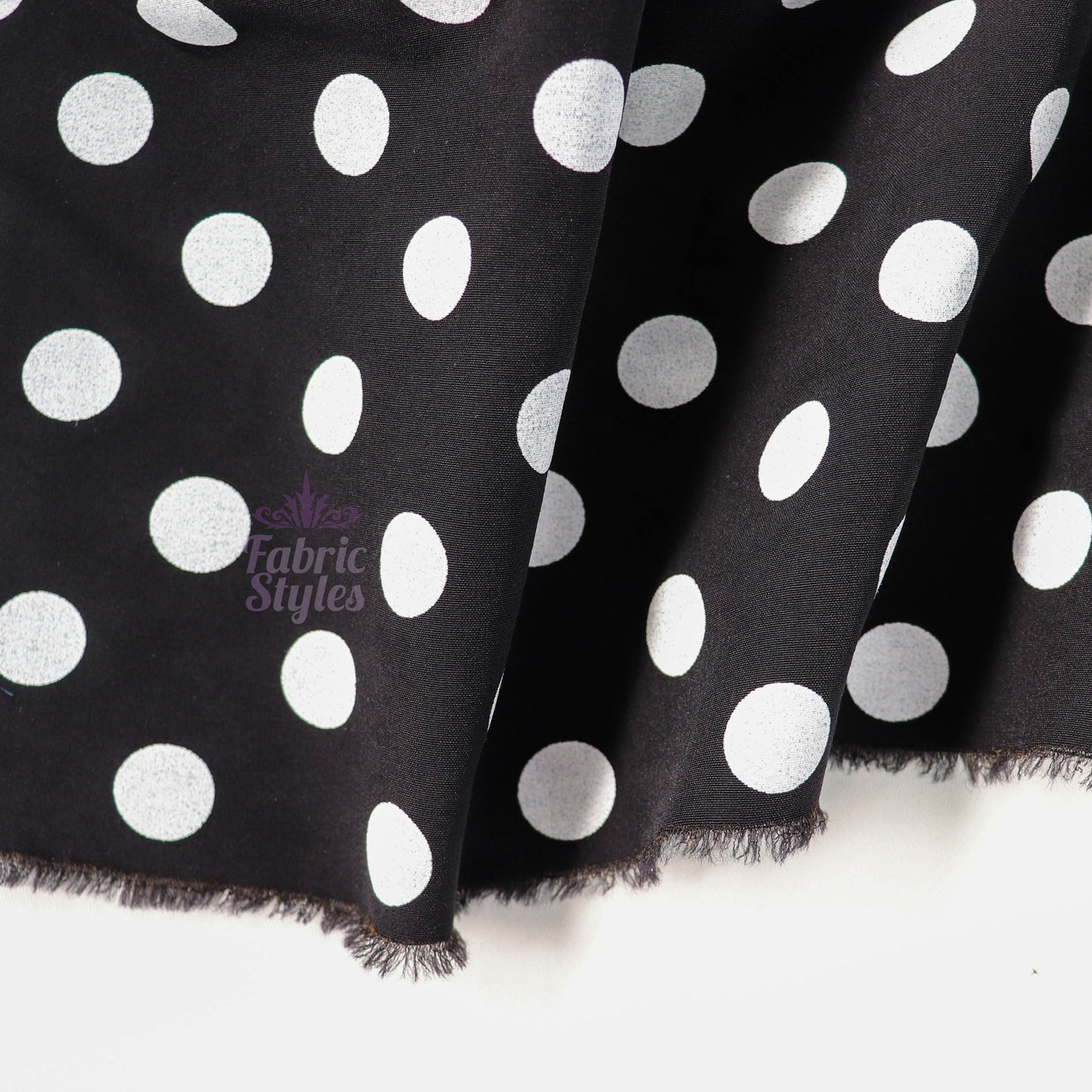 18mm Black and White Polka Dot Viscose Elastane