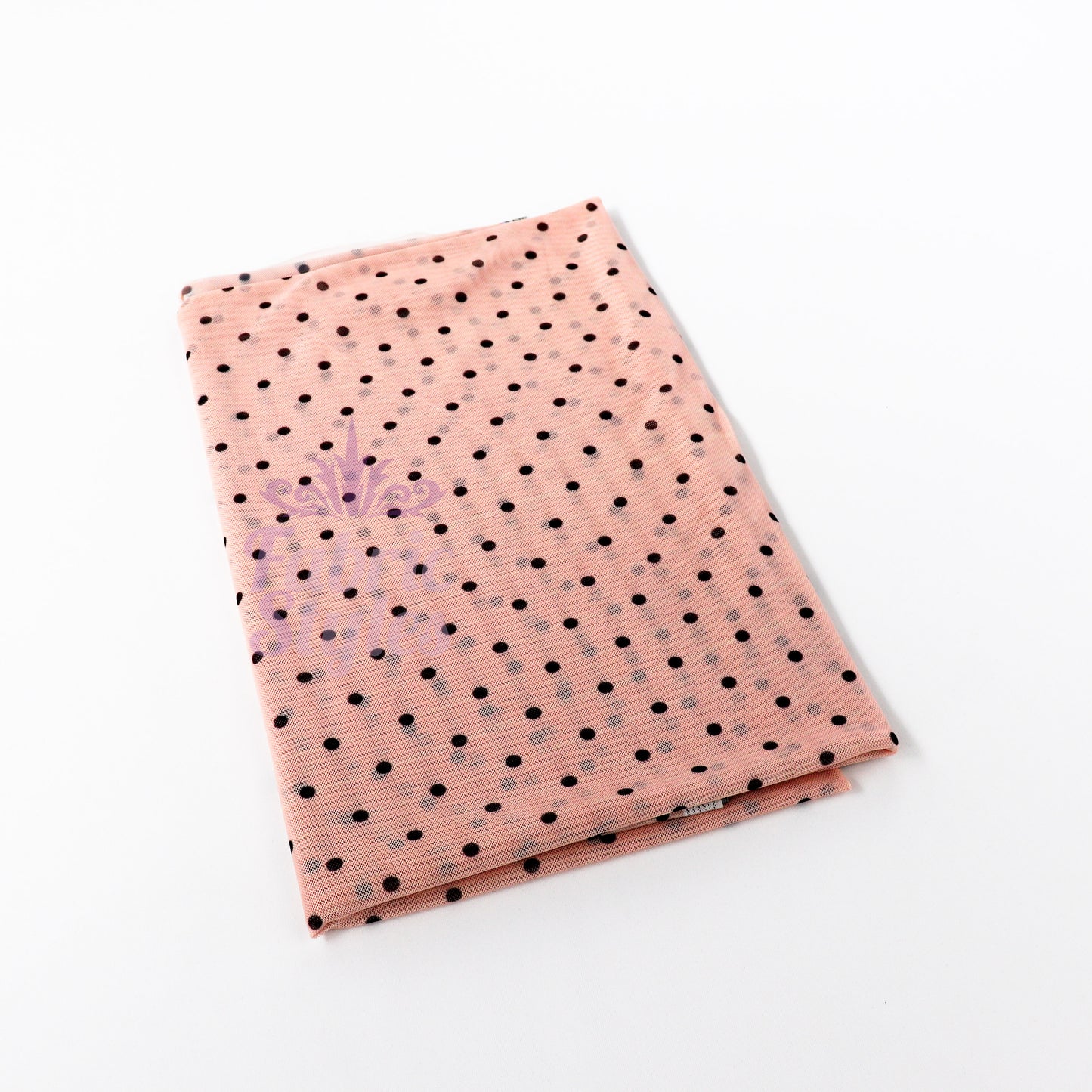 Nude Polka Dot Power Mesh Fabric