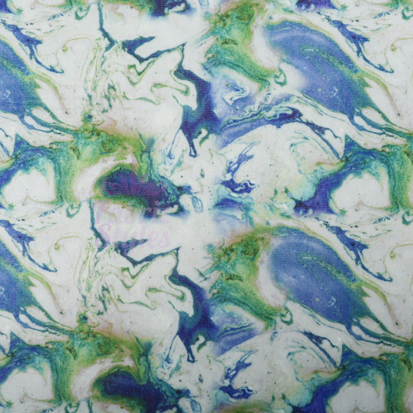 Blue Green Tie Dye Power Mesh Fabric