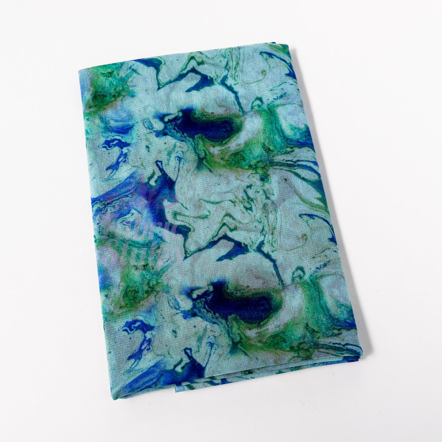 Blue Green Tie Dye Power Mesh Fabric