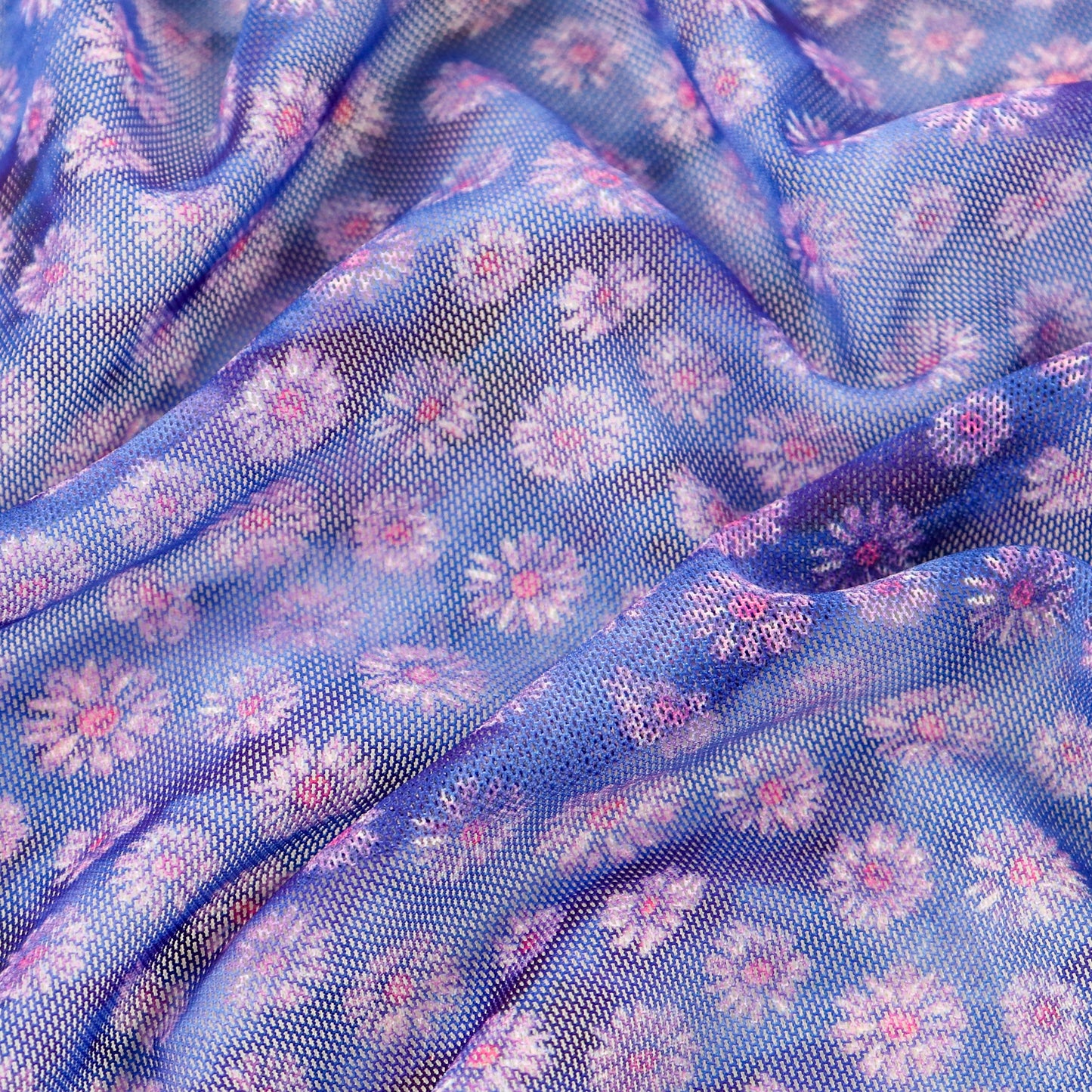 Ditsy Daisy Floral Power Mesh Fabric