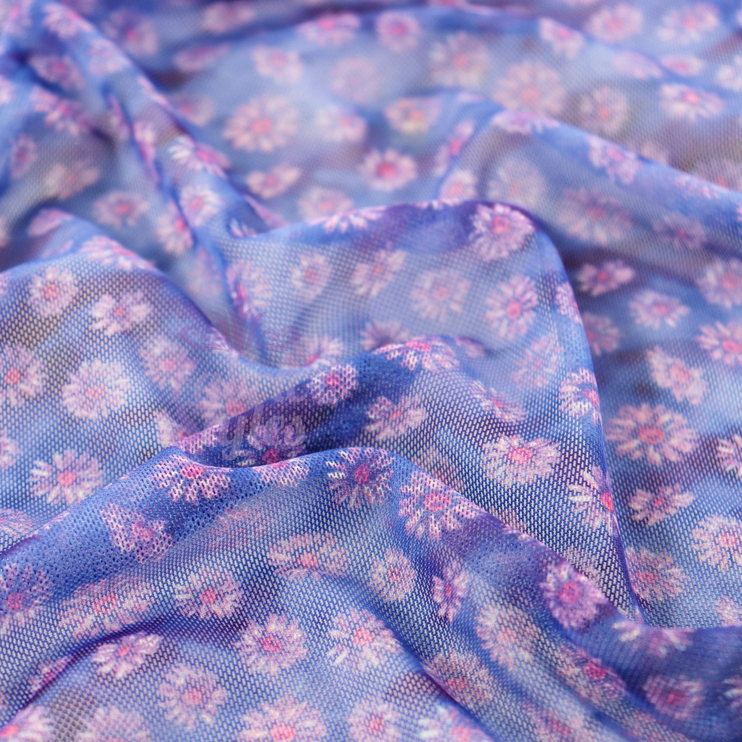 Ditsy Daisy Floral Power Mesh Fabric