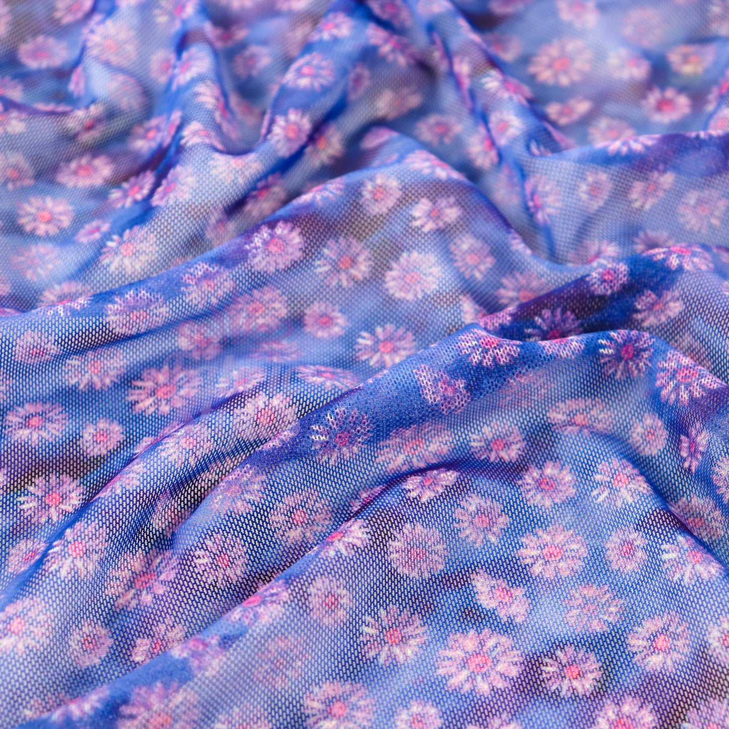 Ditsy Daisy Floral Power Mesh Fabric