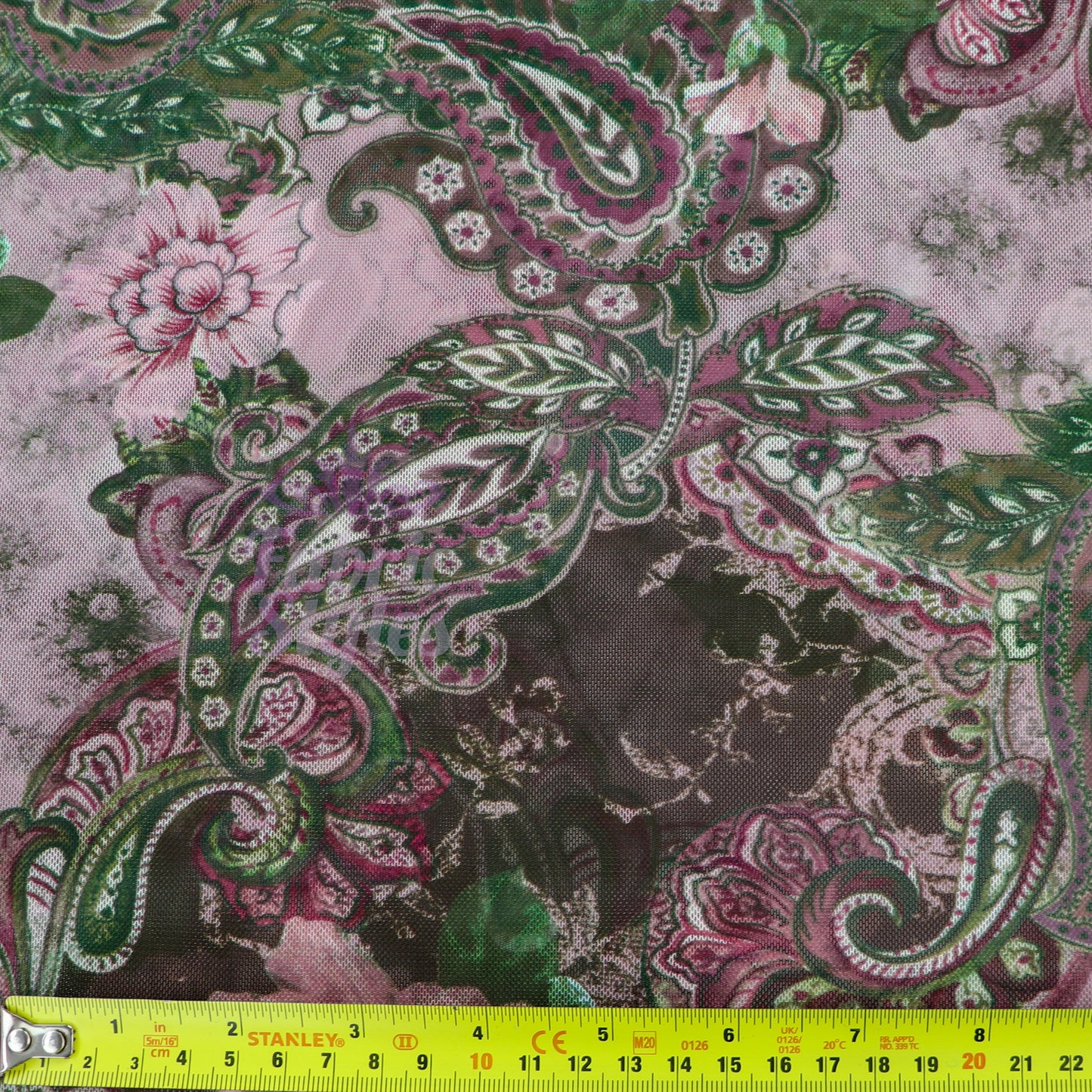 Paisley Rose Floral Power Mesh Fabric