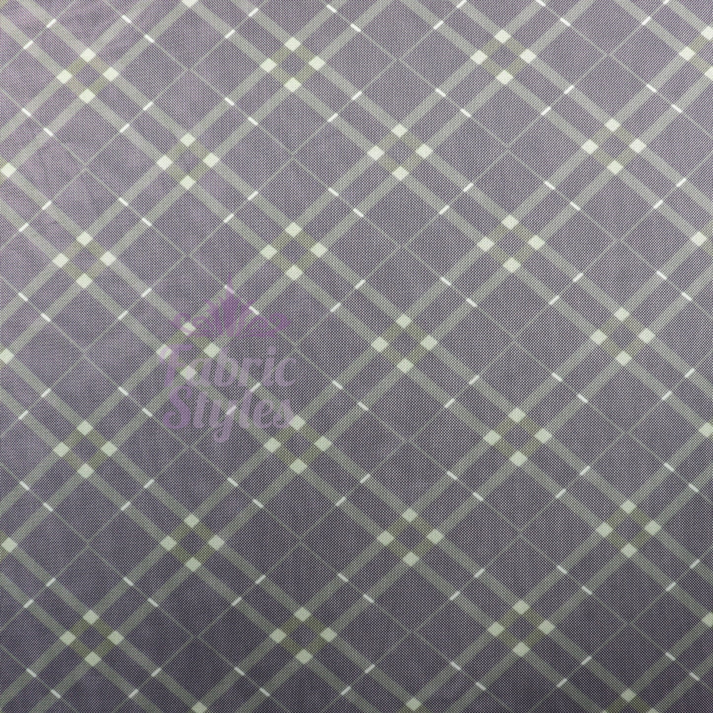 Navy Khaki Tartan Power Mesh Fabric