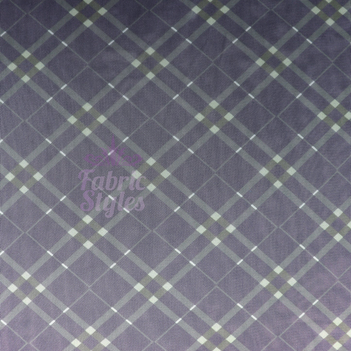 Navy Khaki Tartan Power Mesh Fabric