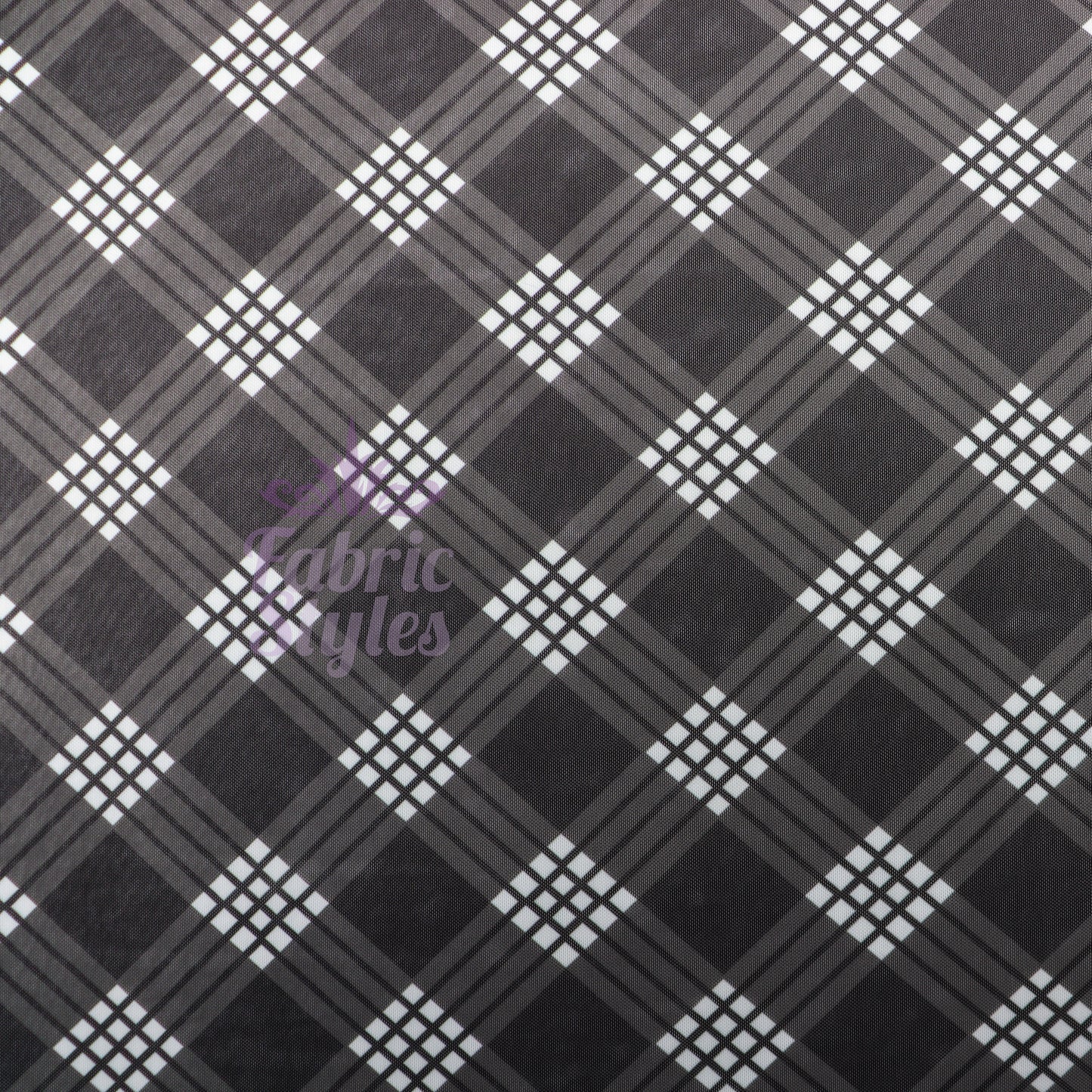 Black Tartan Power Mesh Fabric