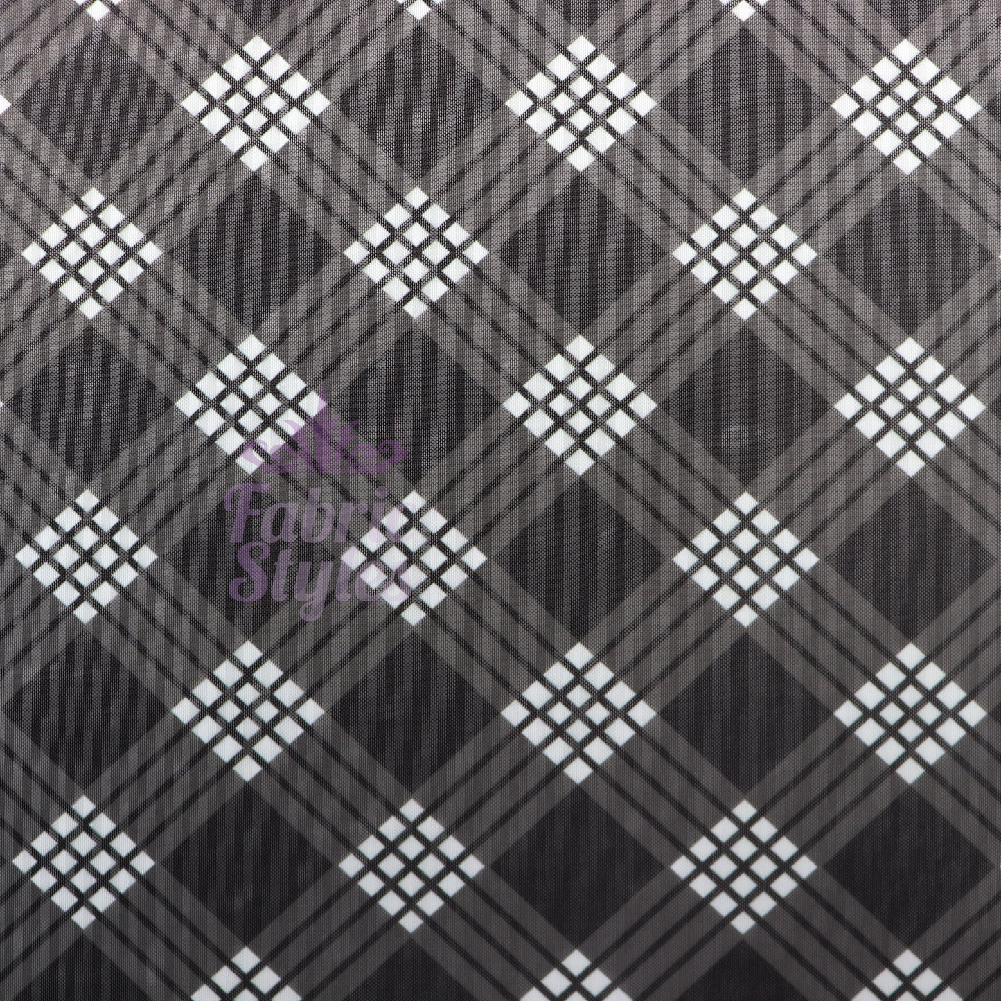 Black Tartan Power Mesh Fabric