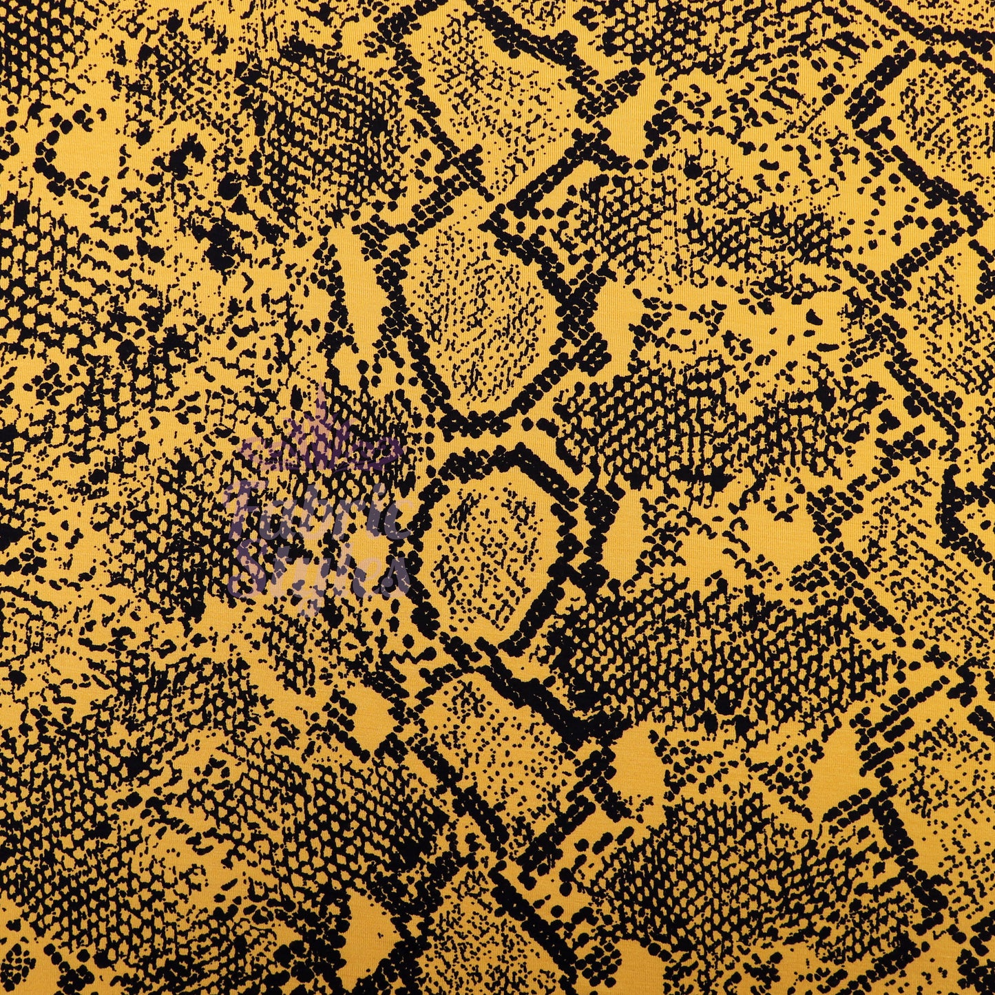 Mustard Snake Print Viscose Elastane Fabric