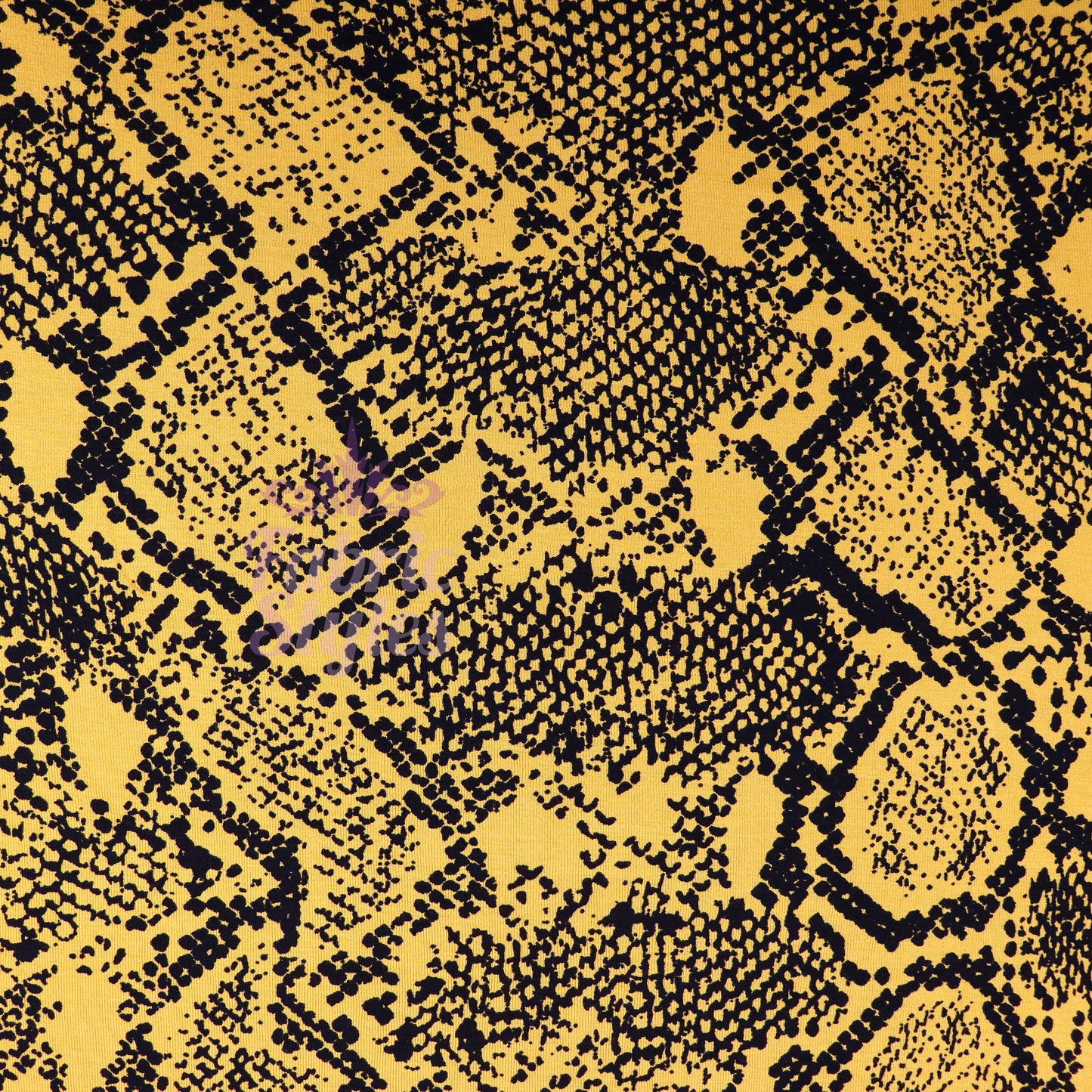 Mustard Snake Print Viscose Elastane Fabric