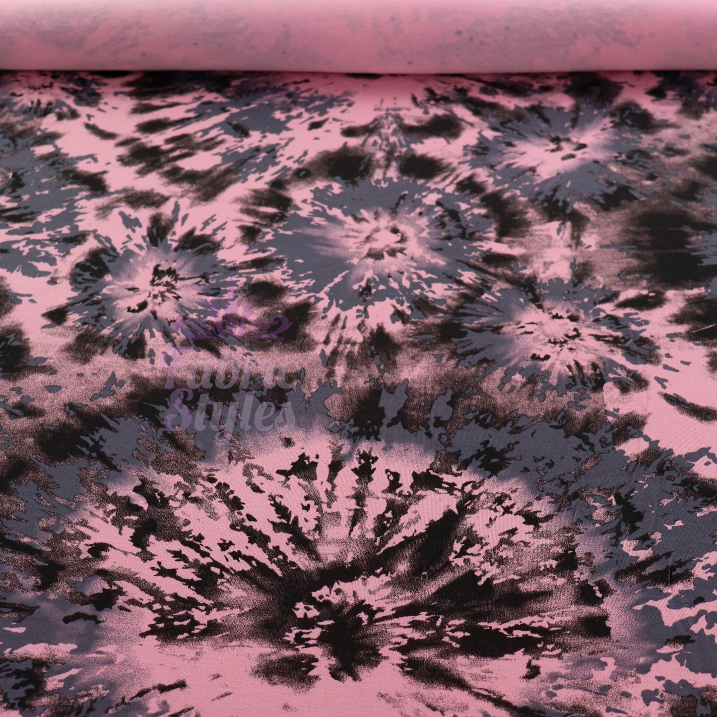 Pink Tie Dye Viscose Elastane Fabric
