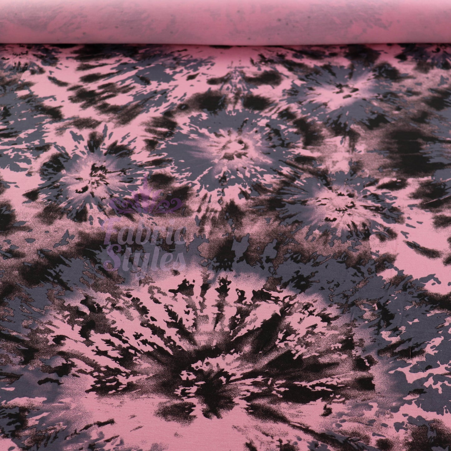 Pink Tie Dye Viscose Elastane Fabric
