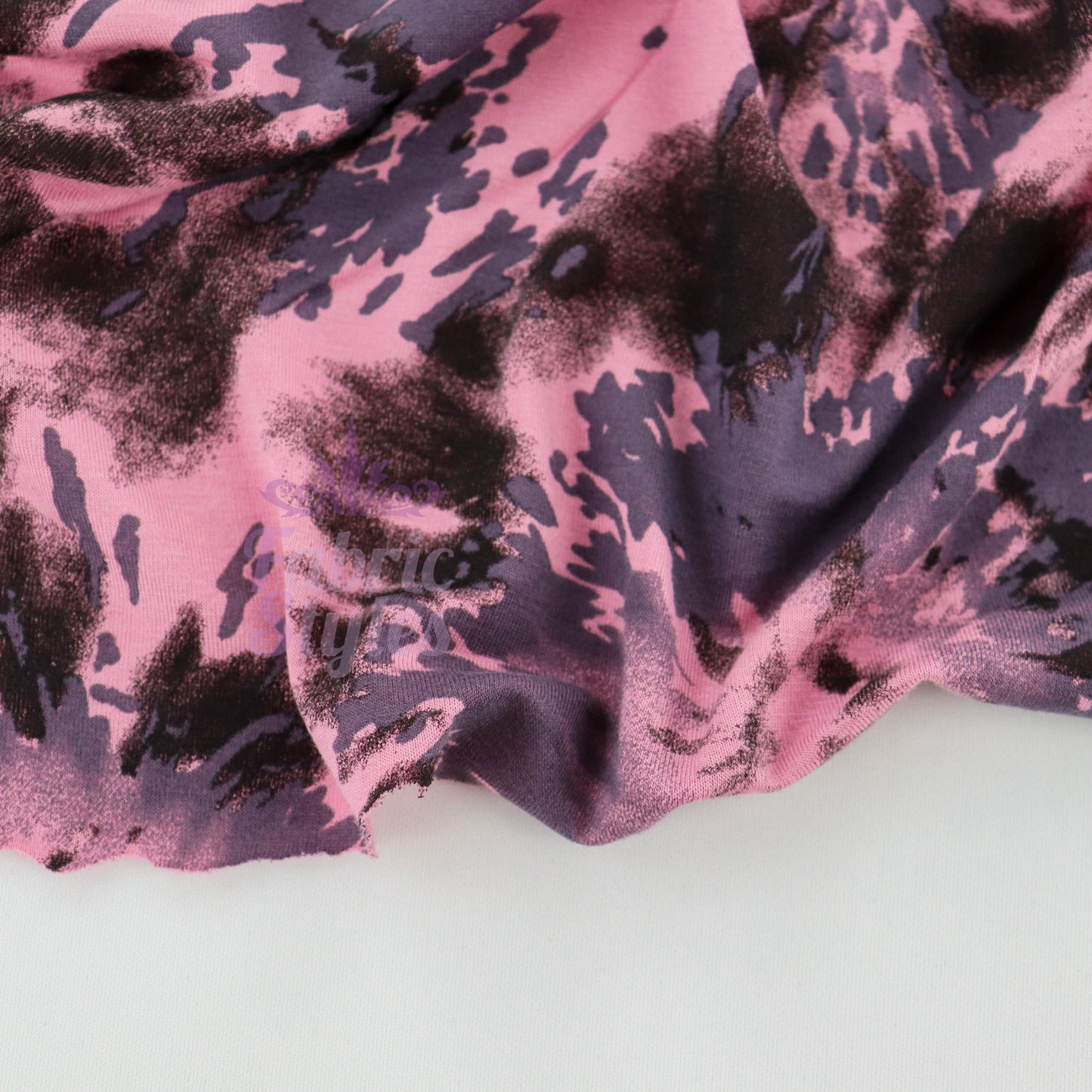 Pink Tie Dye Viscose Elastane Fabric