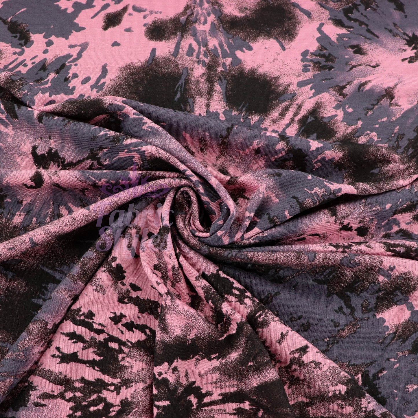 Pink Tie Dye Viscose Elastane Fabric