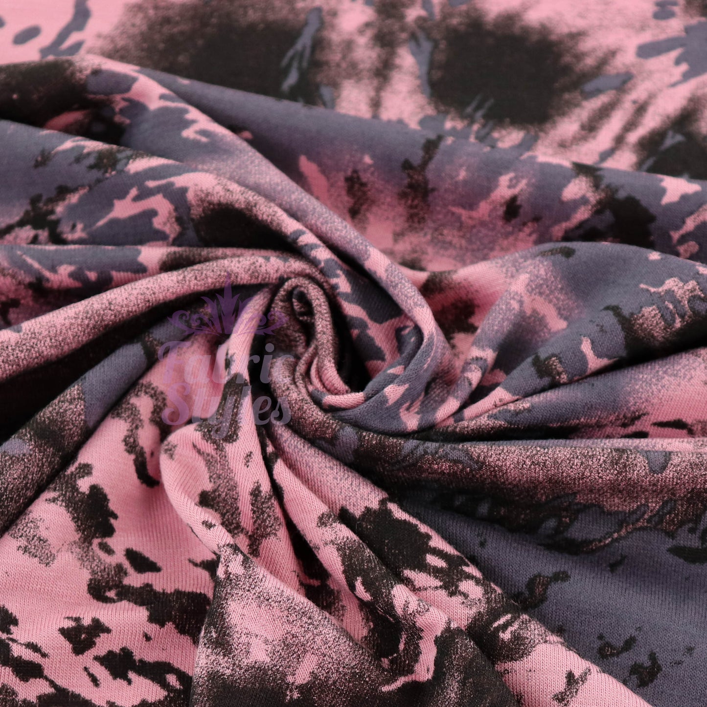 Pink Tie Dye Viscose Elastane Fabric