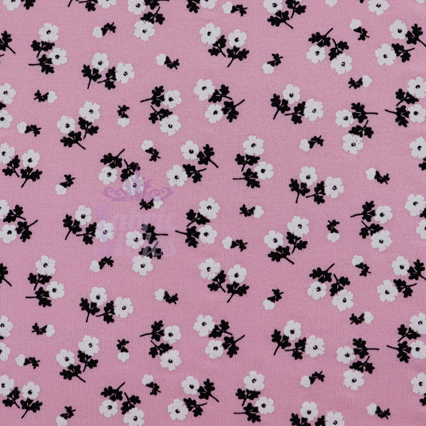 Pink Ditsy Floral Viscose Elastane Fabric