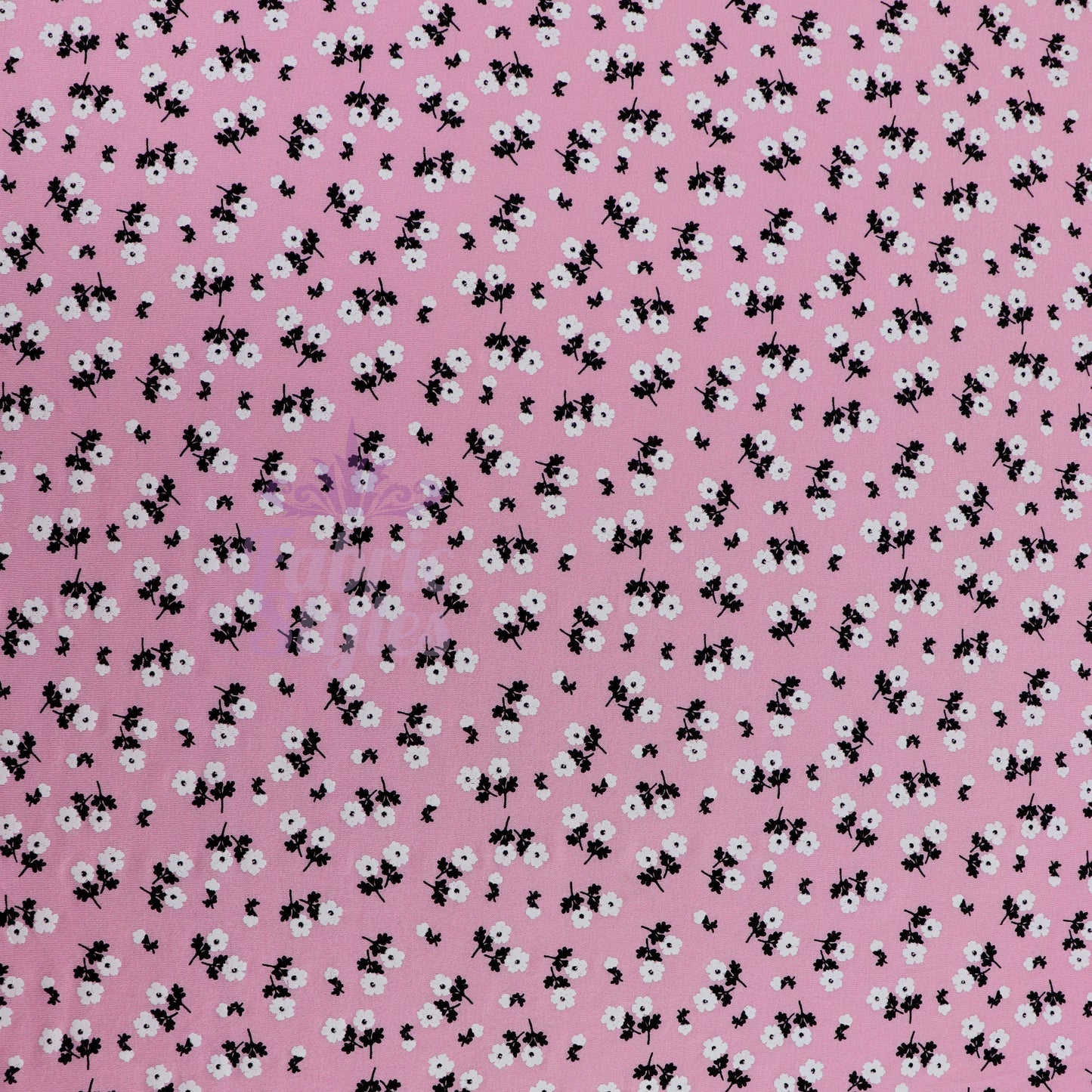 Pink Ditsy Floral Viscose Elastane Fabric