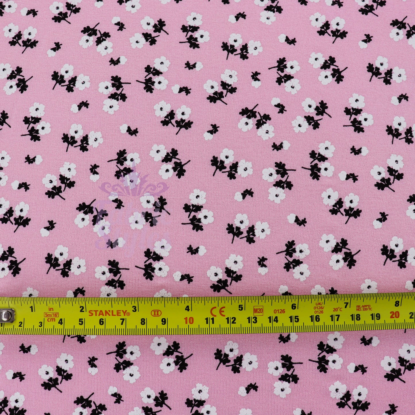 Pink Ditsy Floral Viscose Elastane Fabric