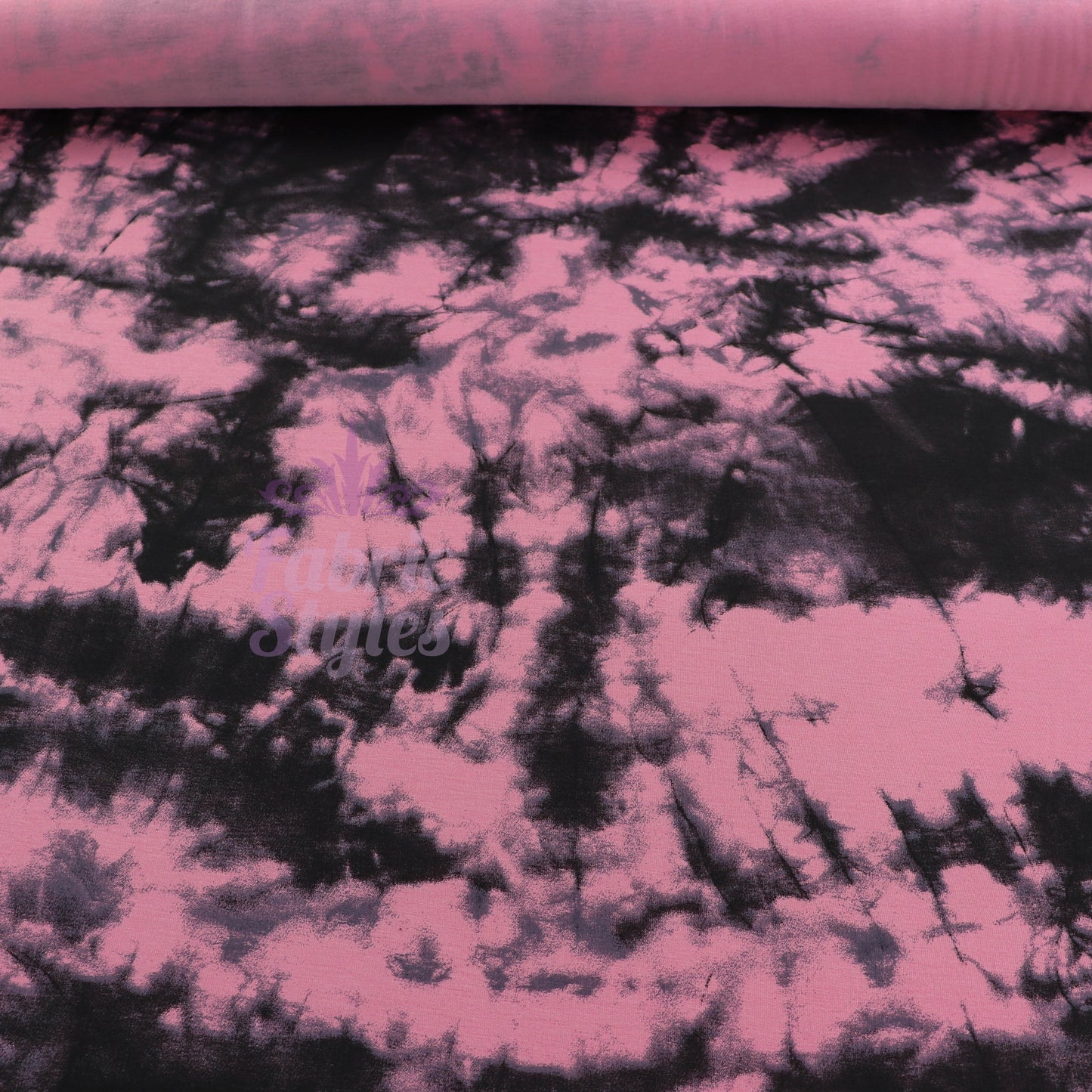 Pink Tie Dye with Black Viscose Elastane Fabric