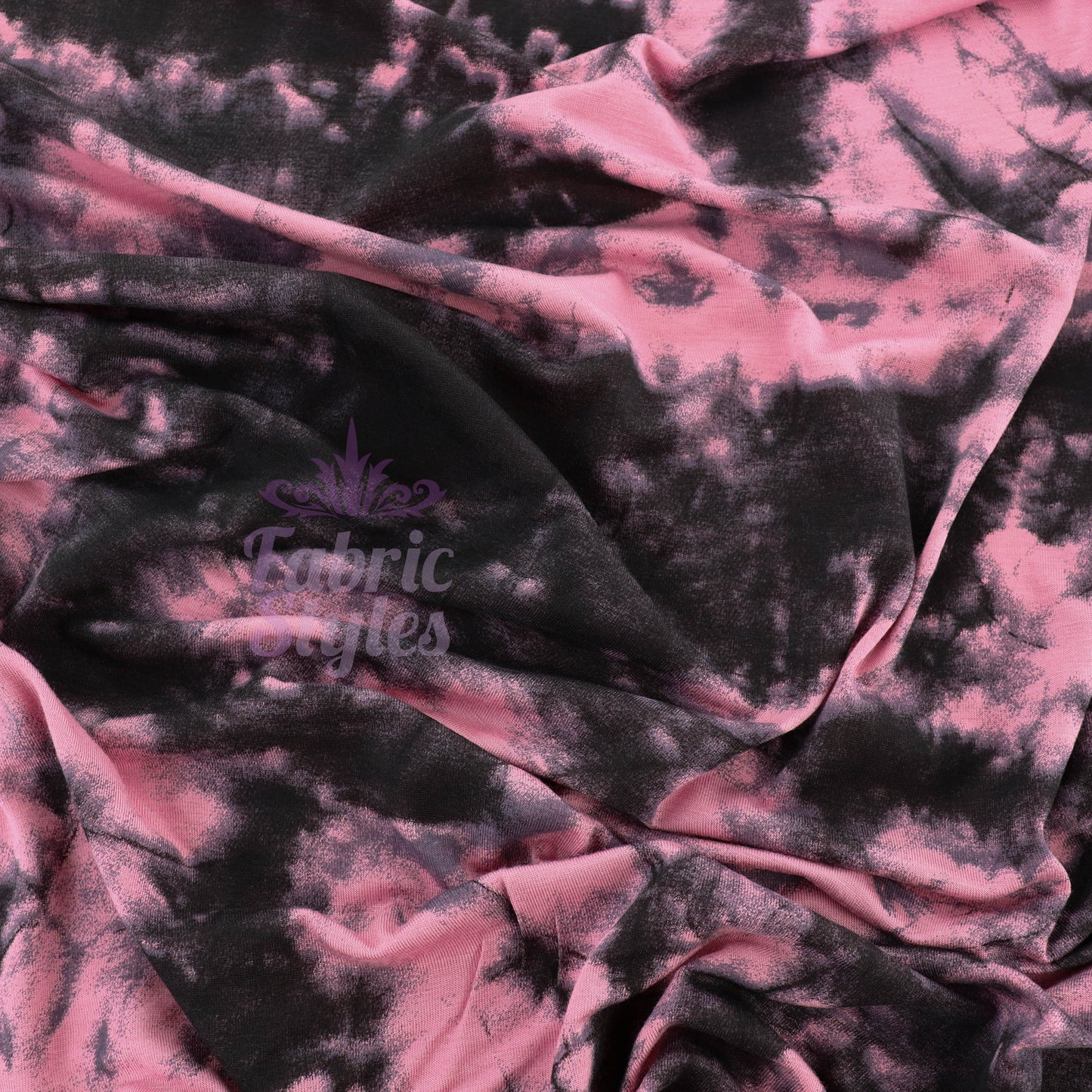 Pink Tie Dye with Black Viscose Elastane Fabric