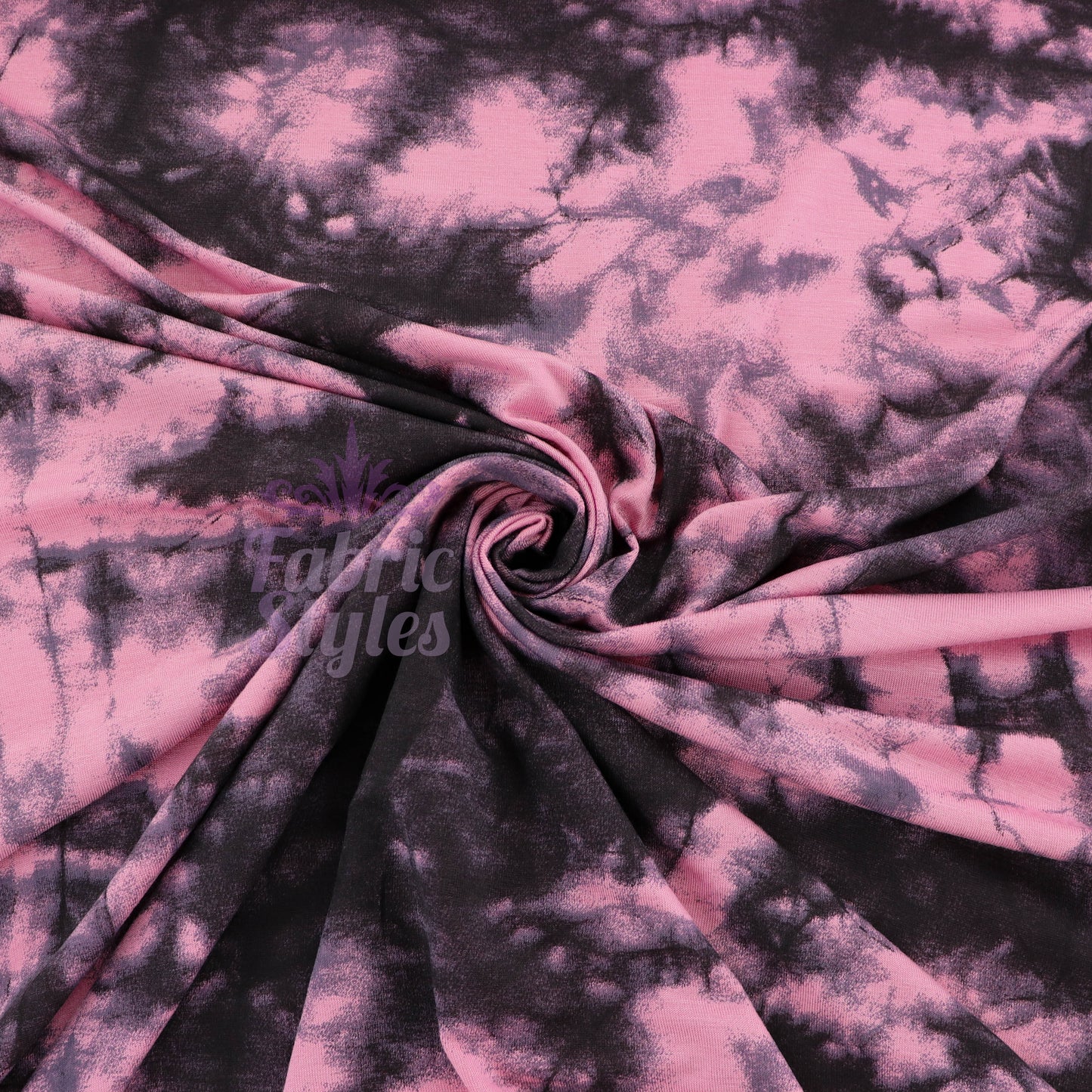 Pink Tie Dye with Black Viscose Elastane Fabric