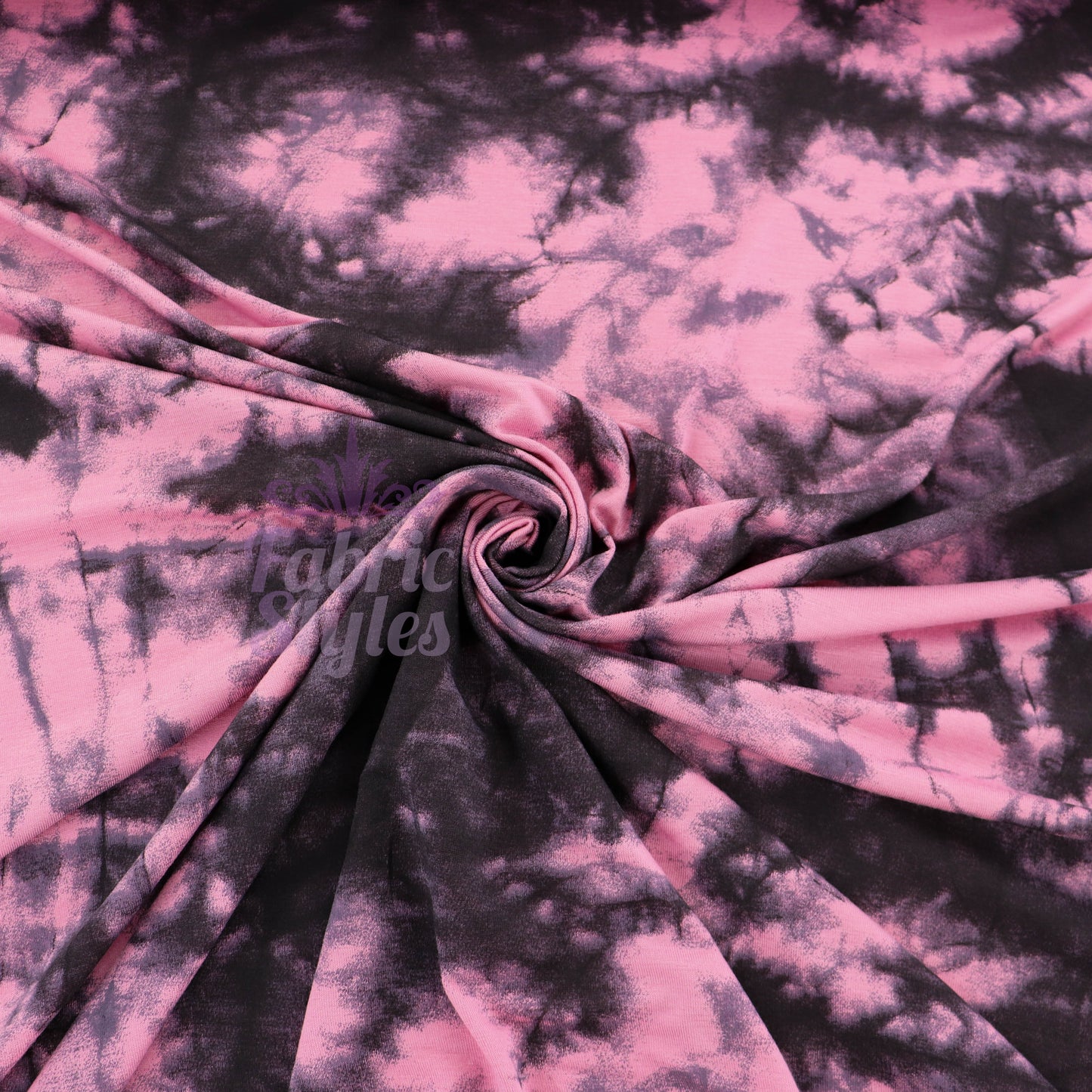 Pink Tie Dye with Black Viscose Elastane Fabric