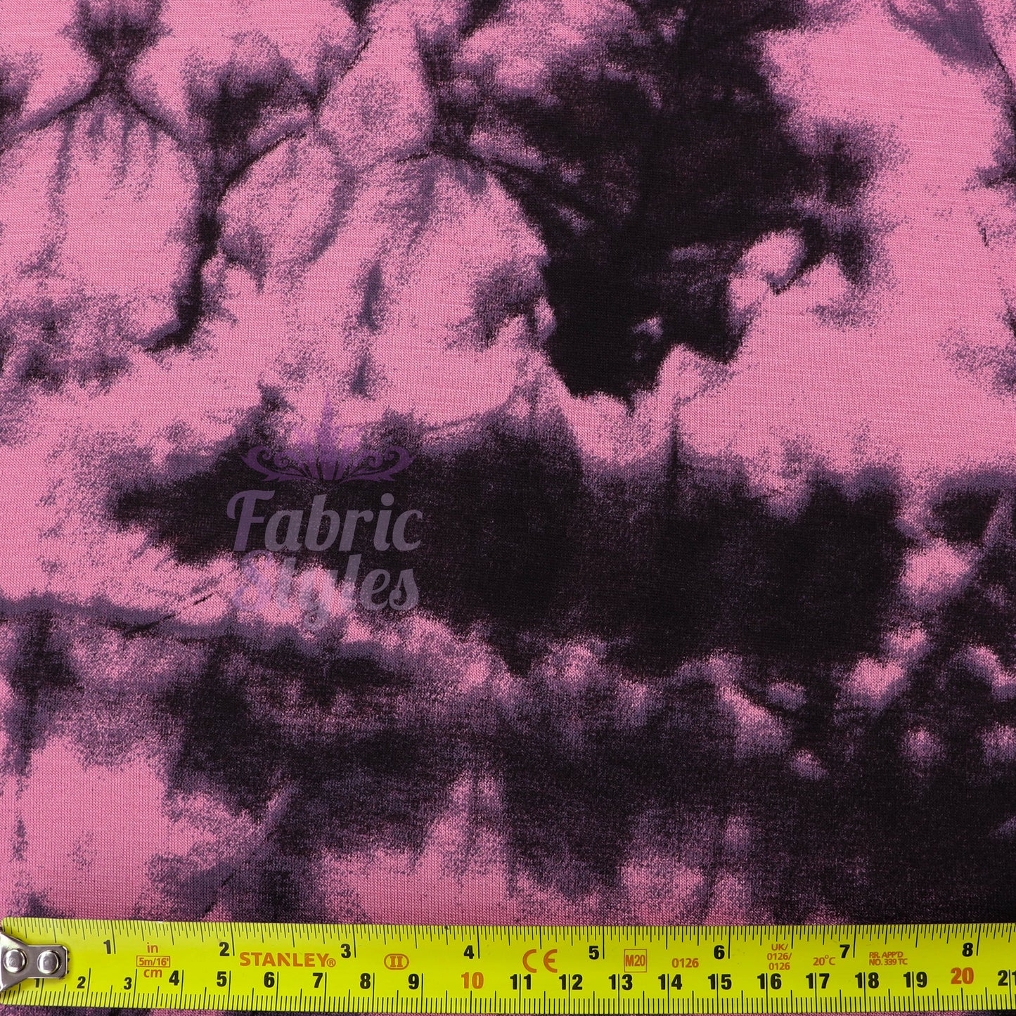 Pink Tie Dye with Black Viscose Elastane Fabric