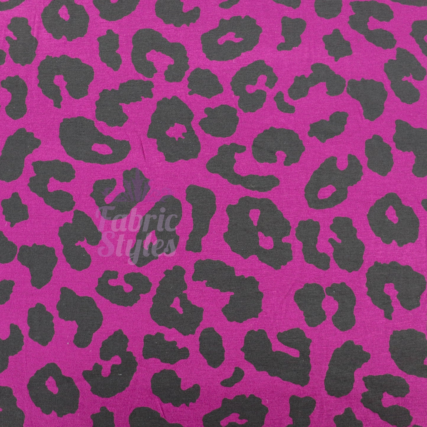 Purple Leopard Viscose Elastane Fabric