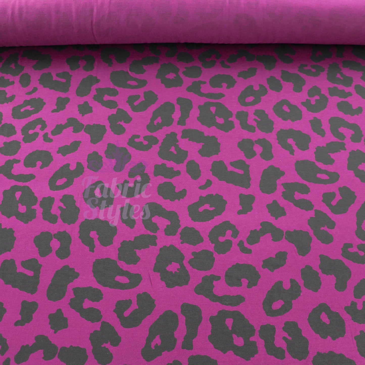 Purple Leopard Viscose Elastane Fabric