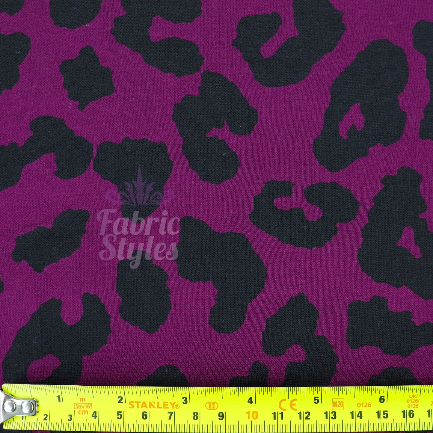 Purple Leopard Viscose Elastane Fabric
