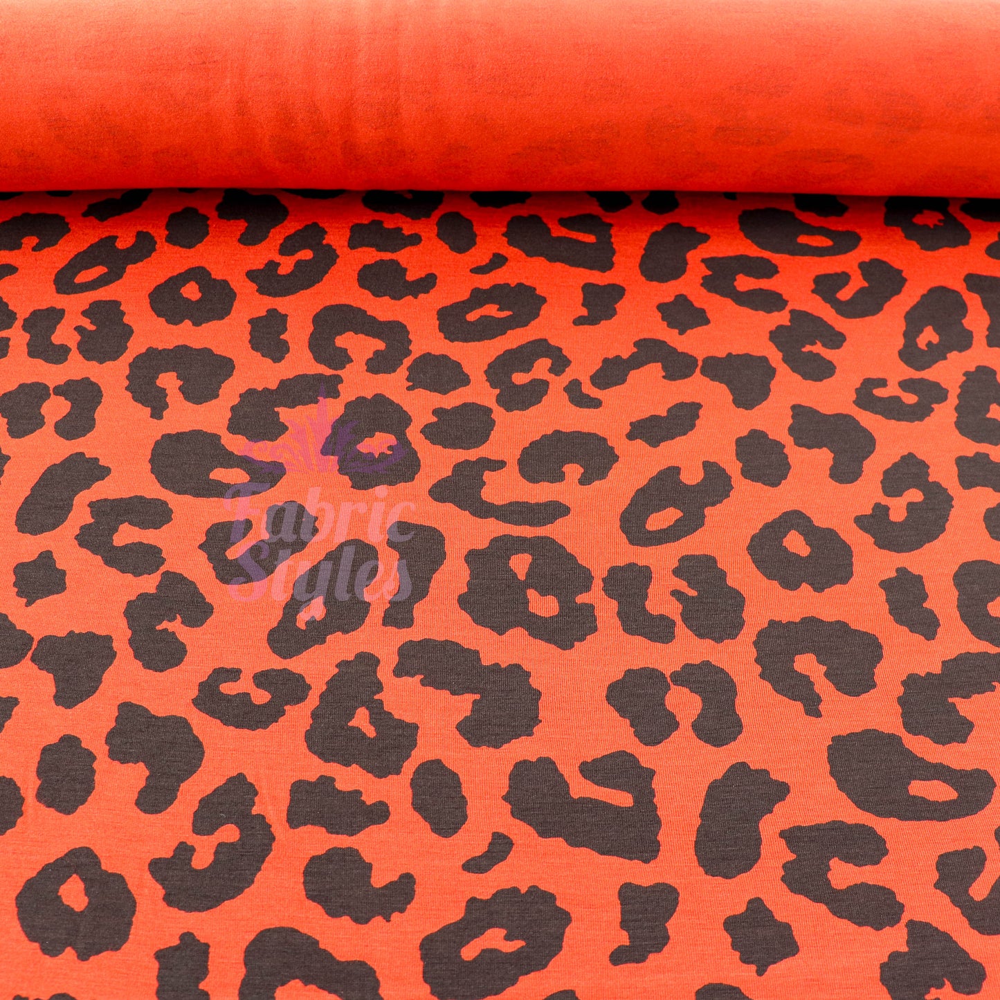 Leopard Rust Black Spots Viscose Elastane Fabric