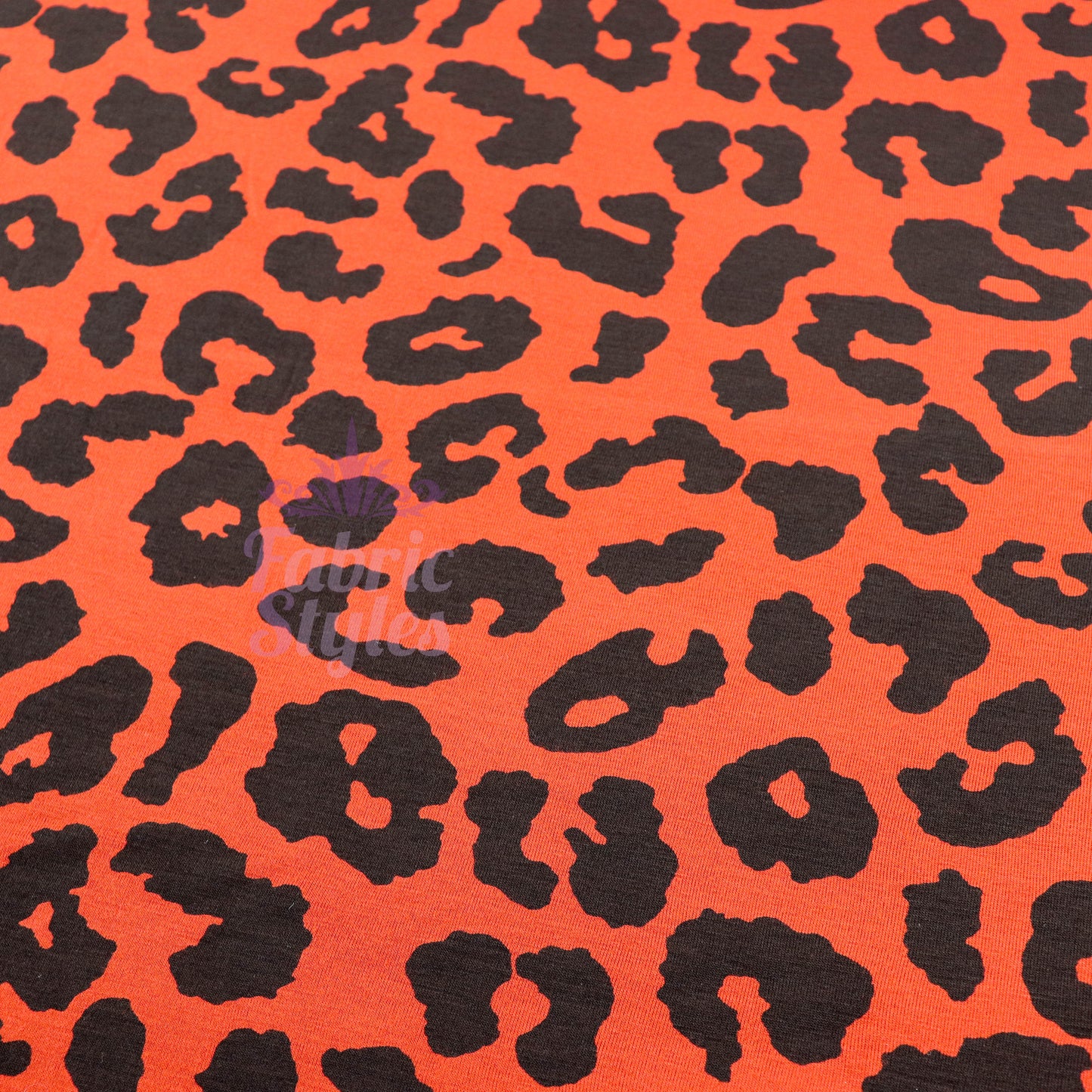 Leopard Rust Black Spots Viscose Elastane Fabric