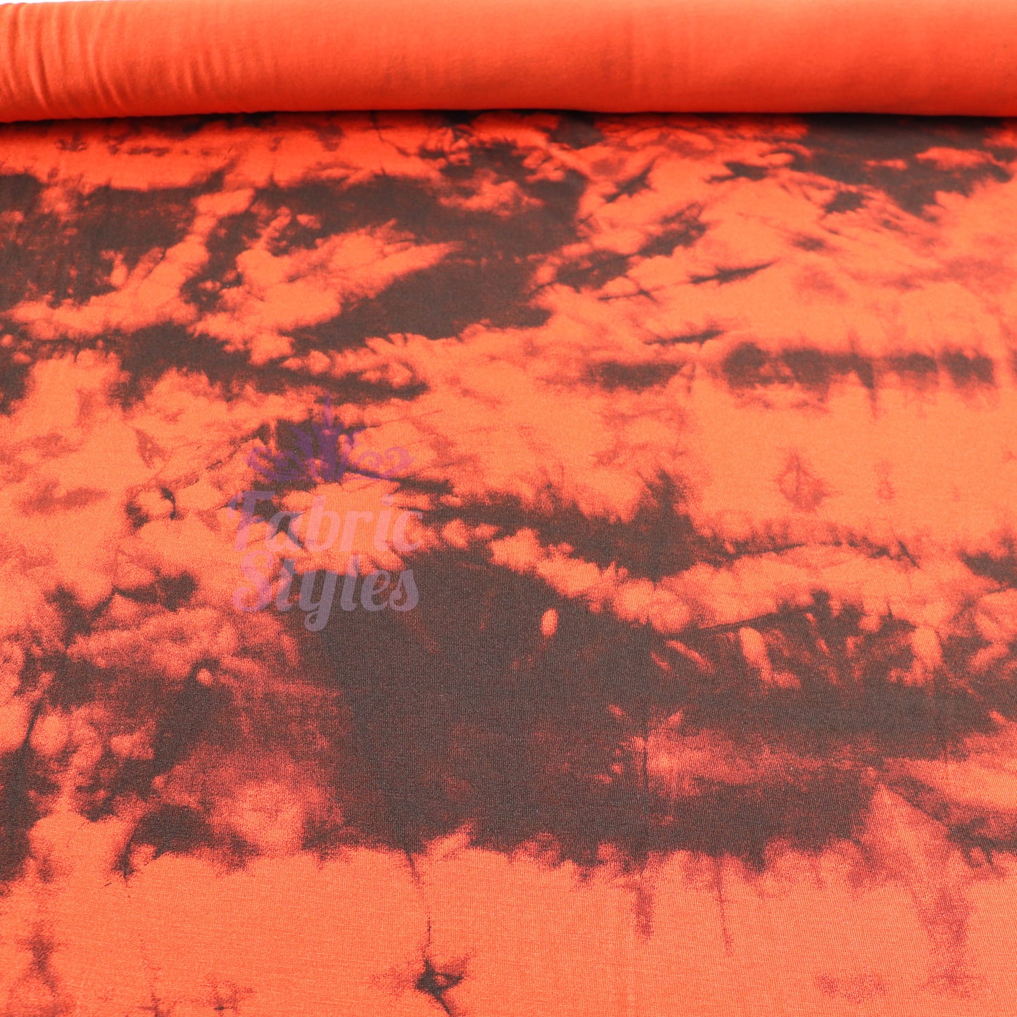 Rust Tie Dye Viscose Elastane Fabric