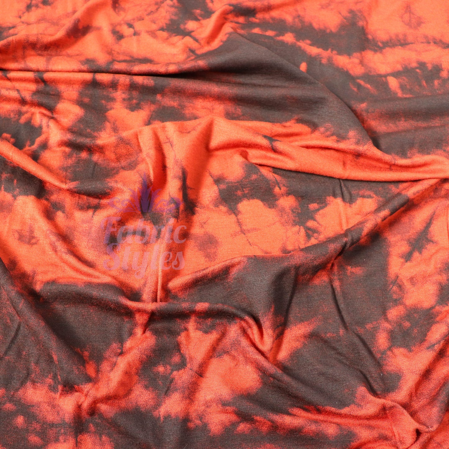 Rust Tie Dye Viscose Elastane Fabric