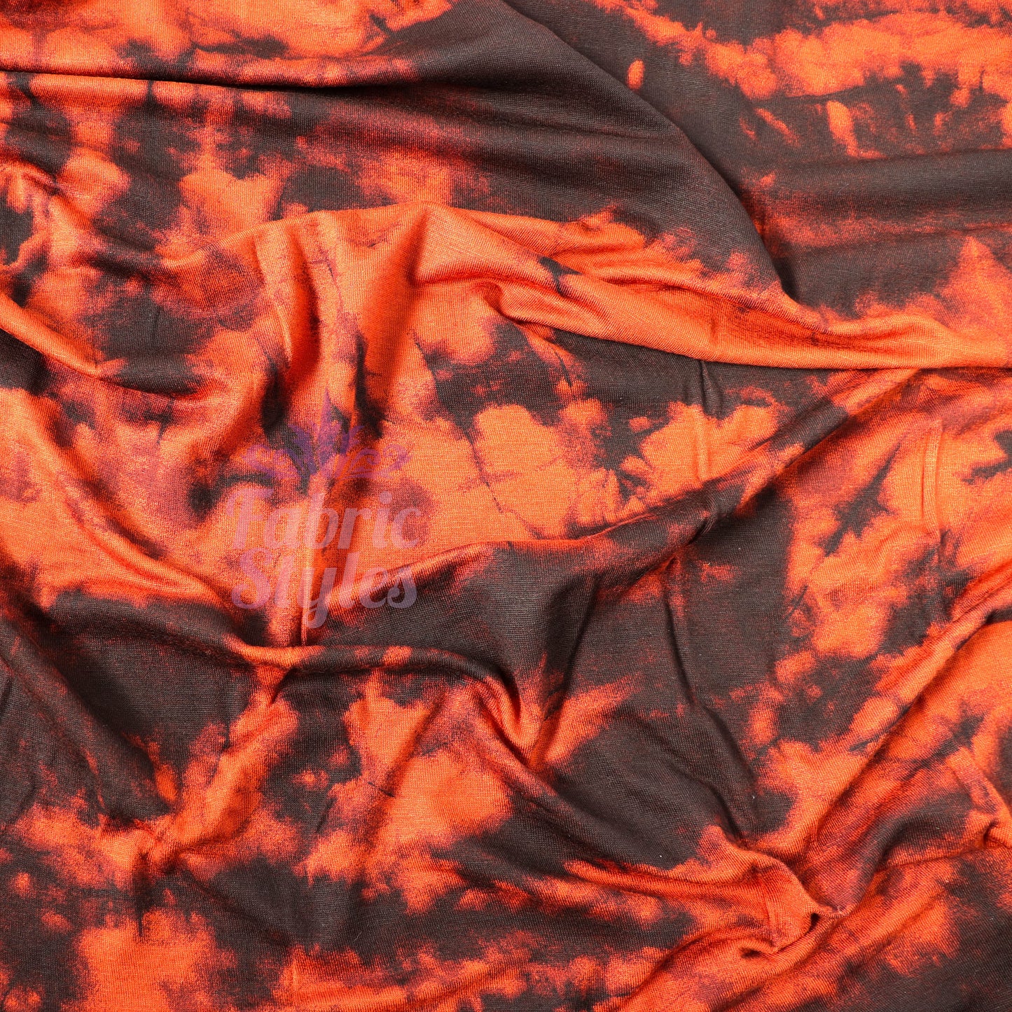 Rust Tie Dye Viscose Elastane Fabric