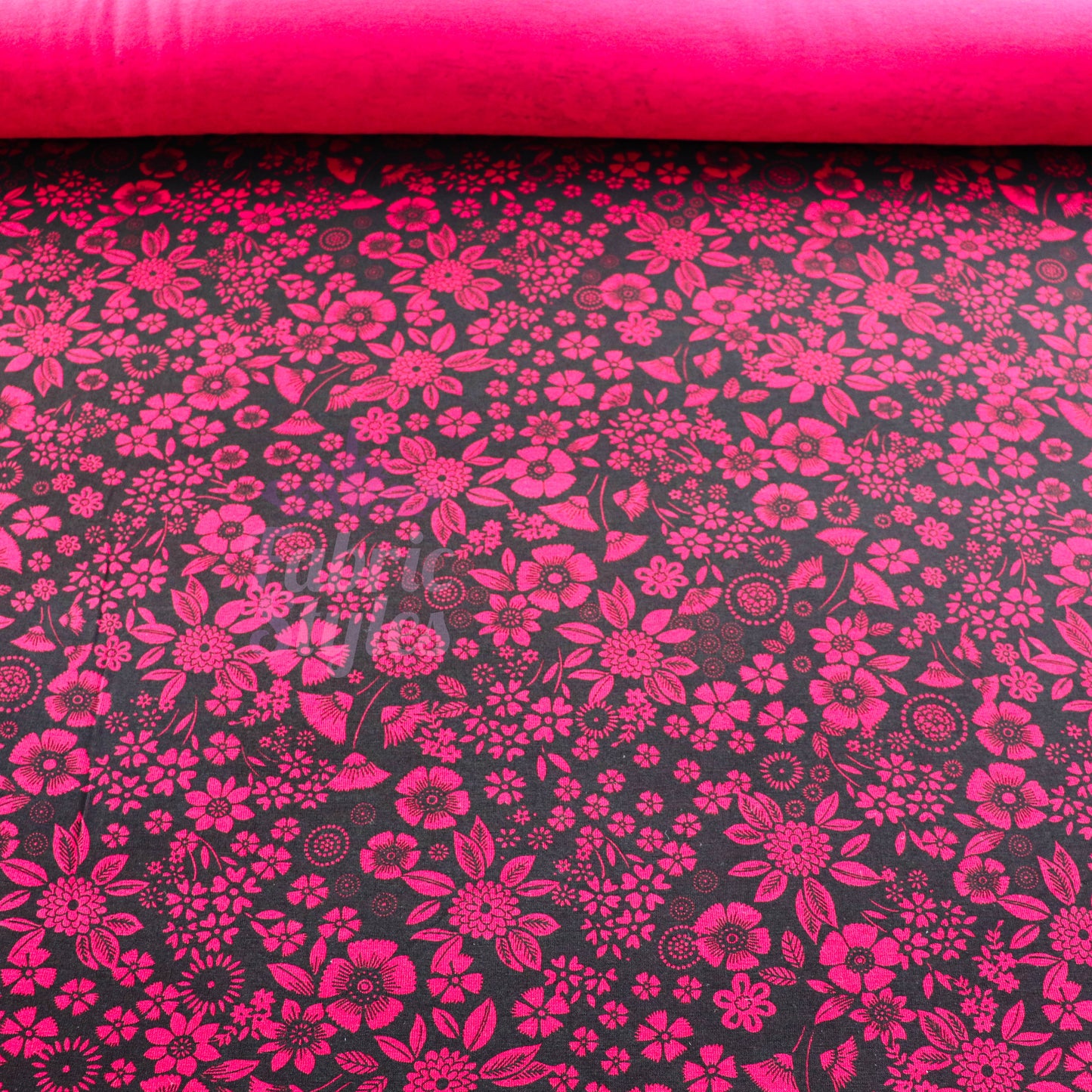 Wine Floral Viscose Elastane Fabric