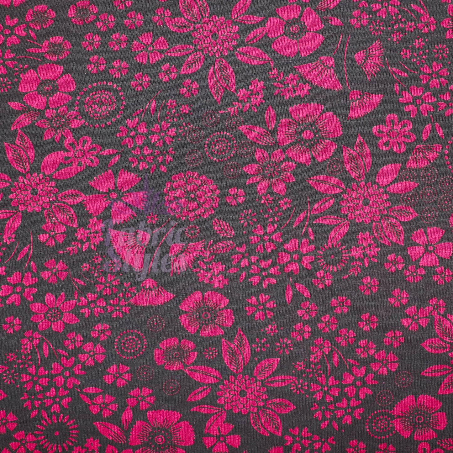 Wine Floral Viscose Elastane Fabric