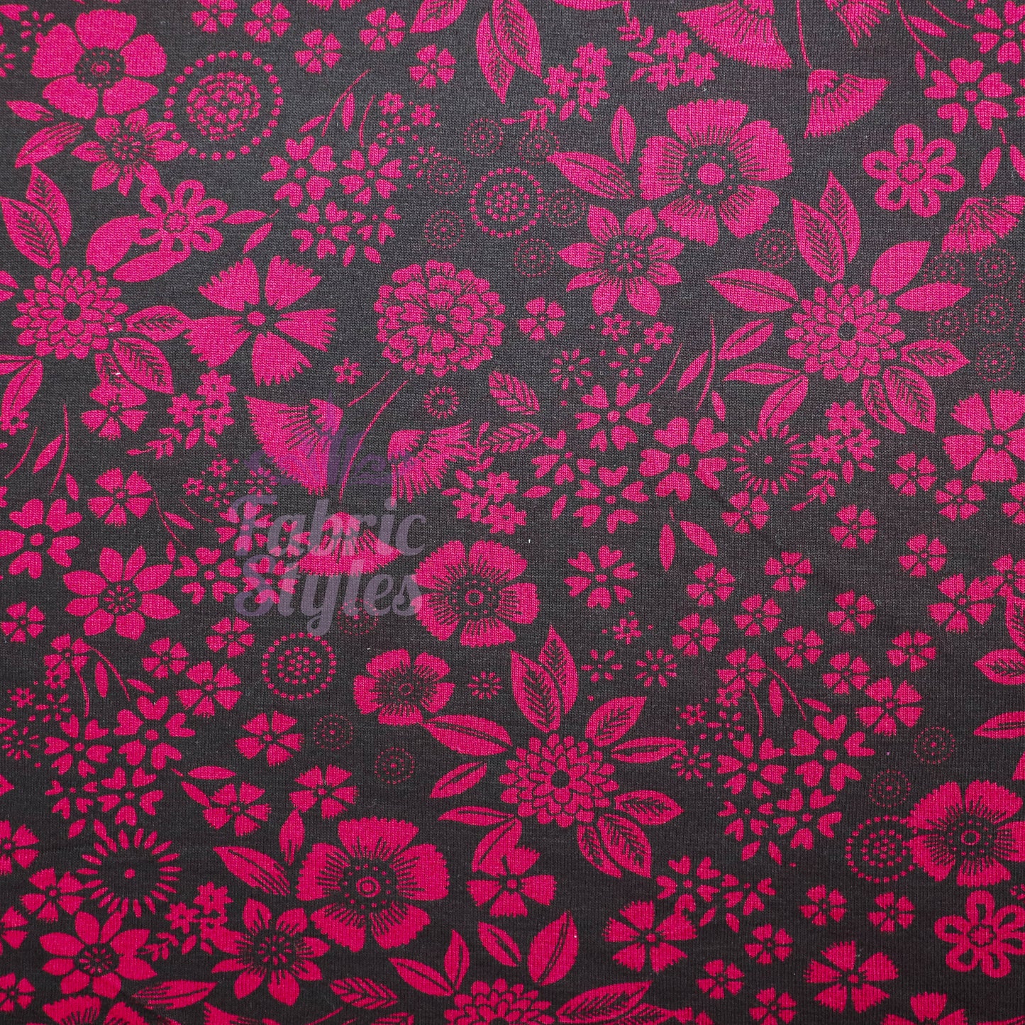 Wine Floral Viscose Elastane Fabric