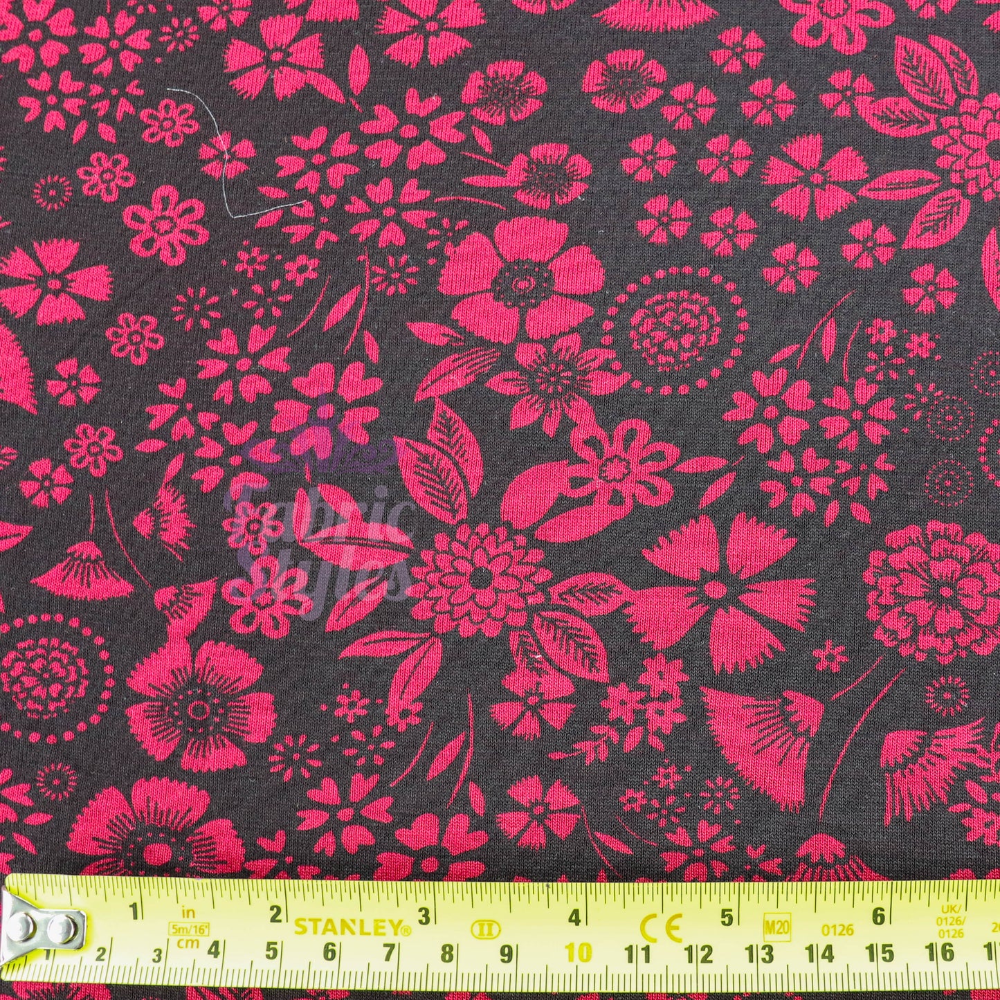 Wine Floral Viscose Elastane Fabric