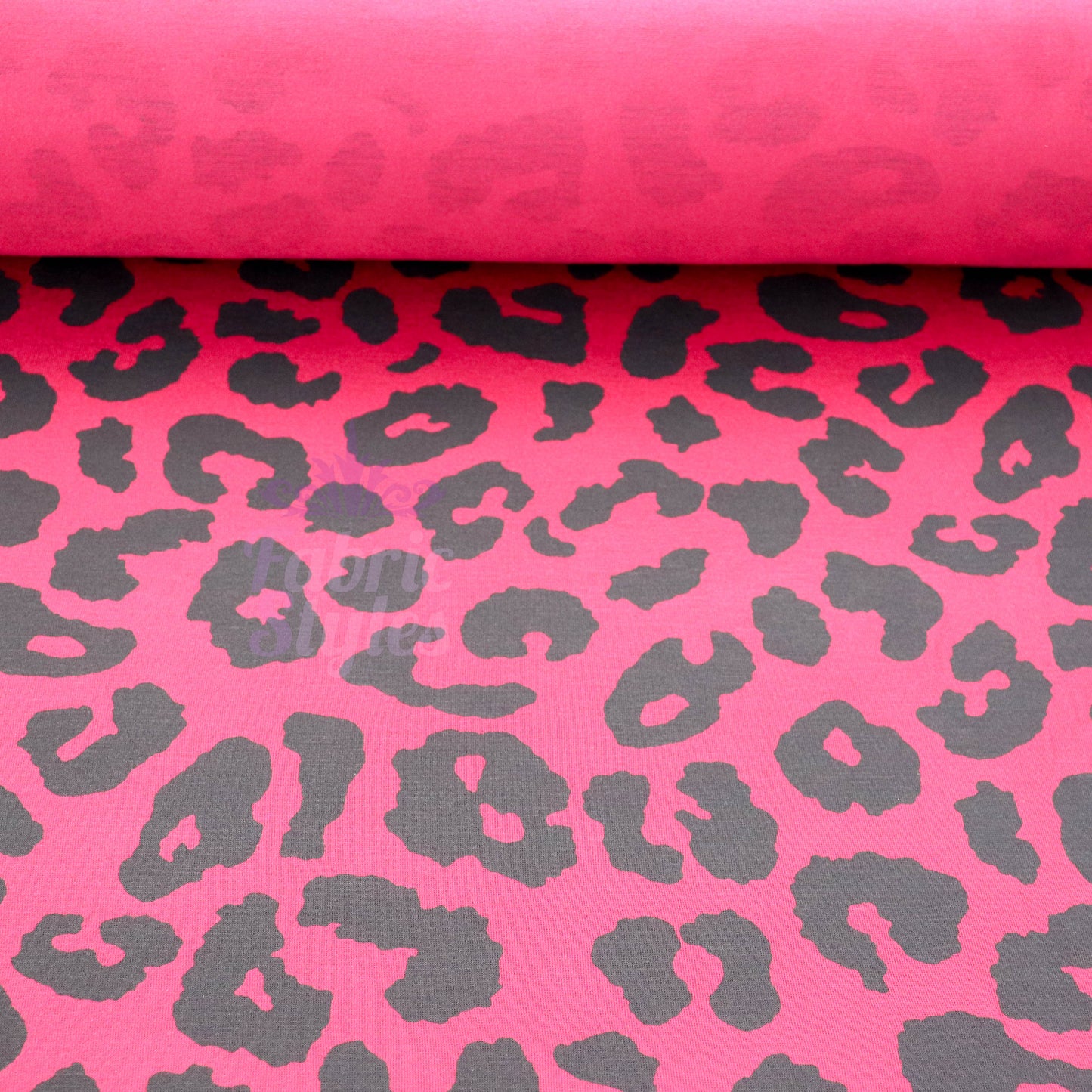 Wine Leopard Viscose Elastane Fabric