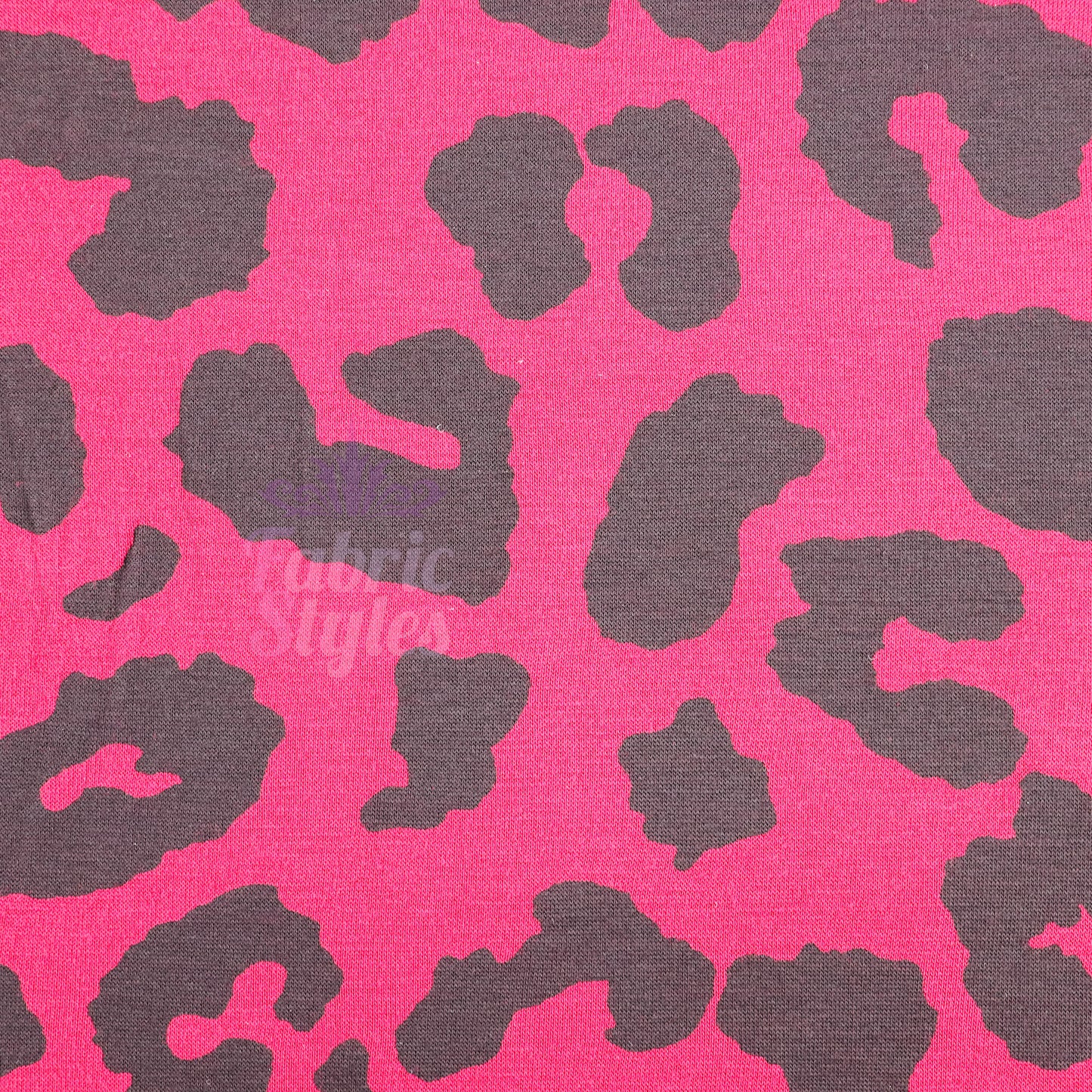 Wine Leopard Viscose Elastane Fabric