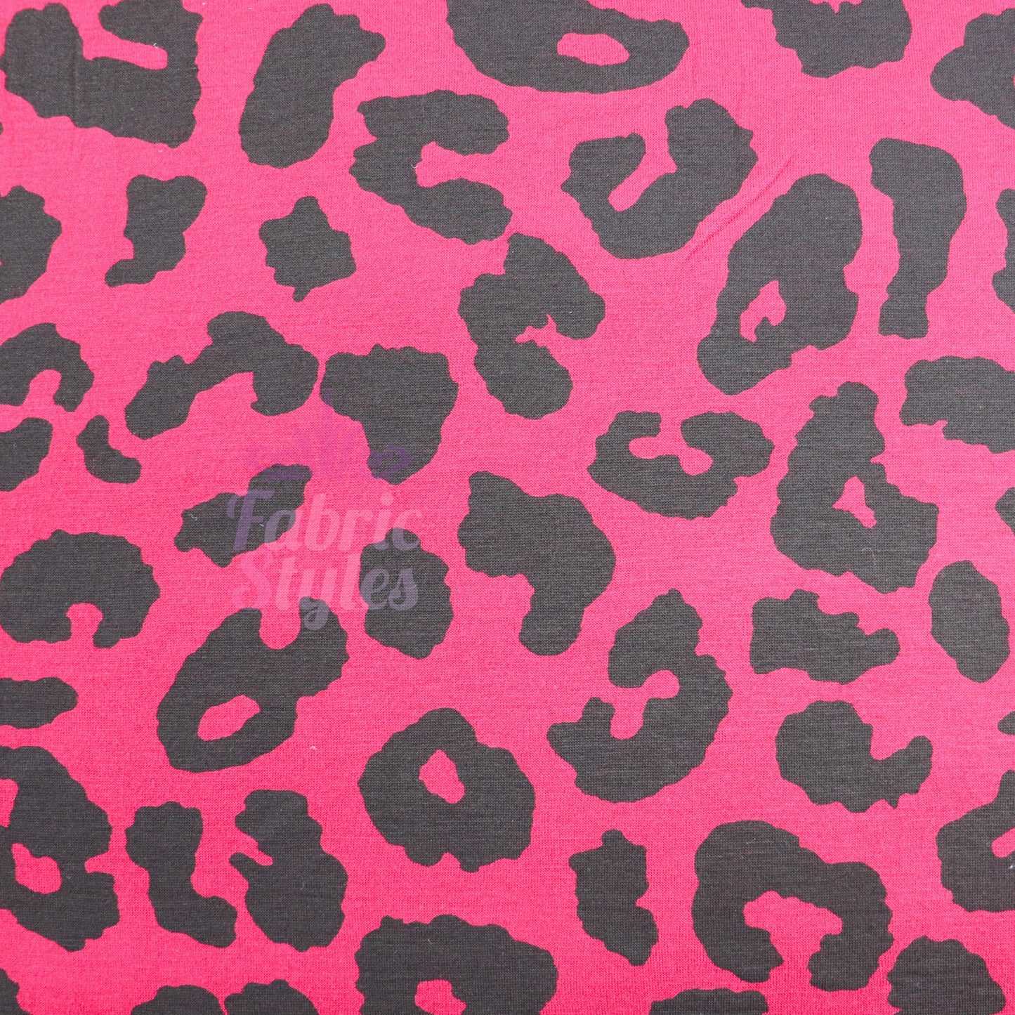 Wine Leopard Viscose Elastane Fabric