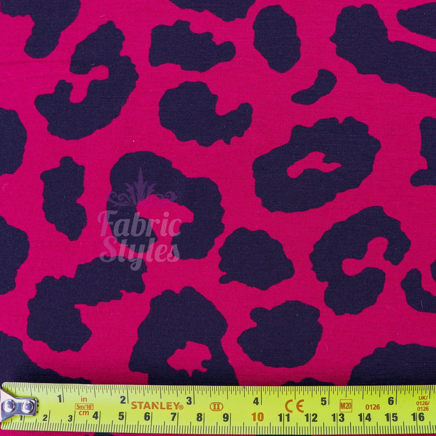 Wine Leopard Viscose Elastane Fabric