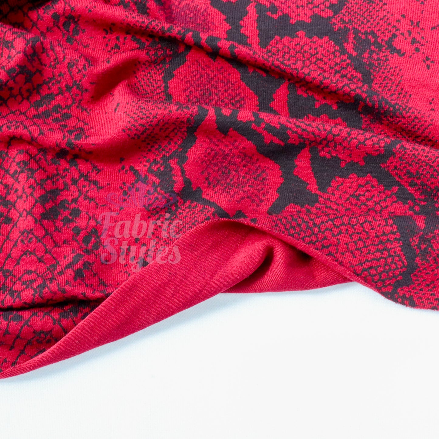 Wine Snake Viscose Elastane Fabric